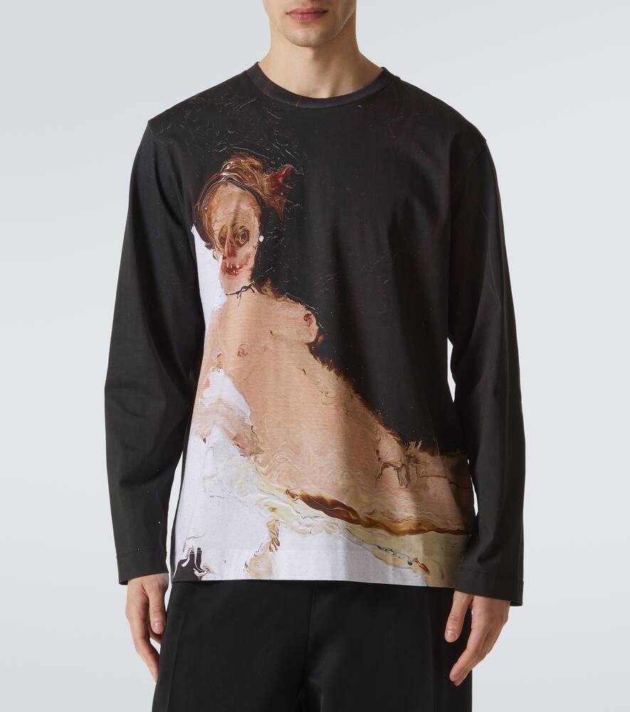 Simone Rocha Olympia Printed Cotton Jersey T-Shirt in Black for