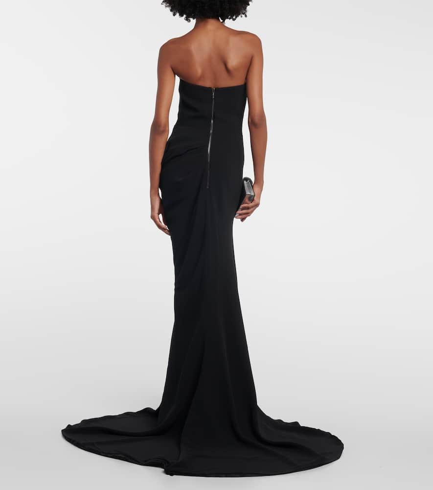 chinese dress ladies Black Metallic Celestina Draped Maxi Dress