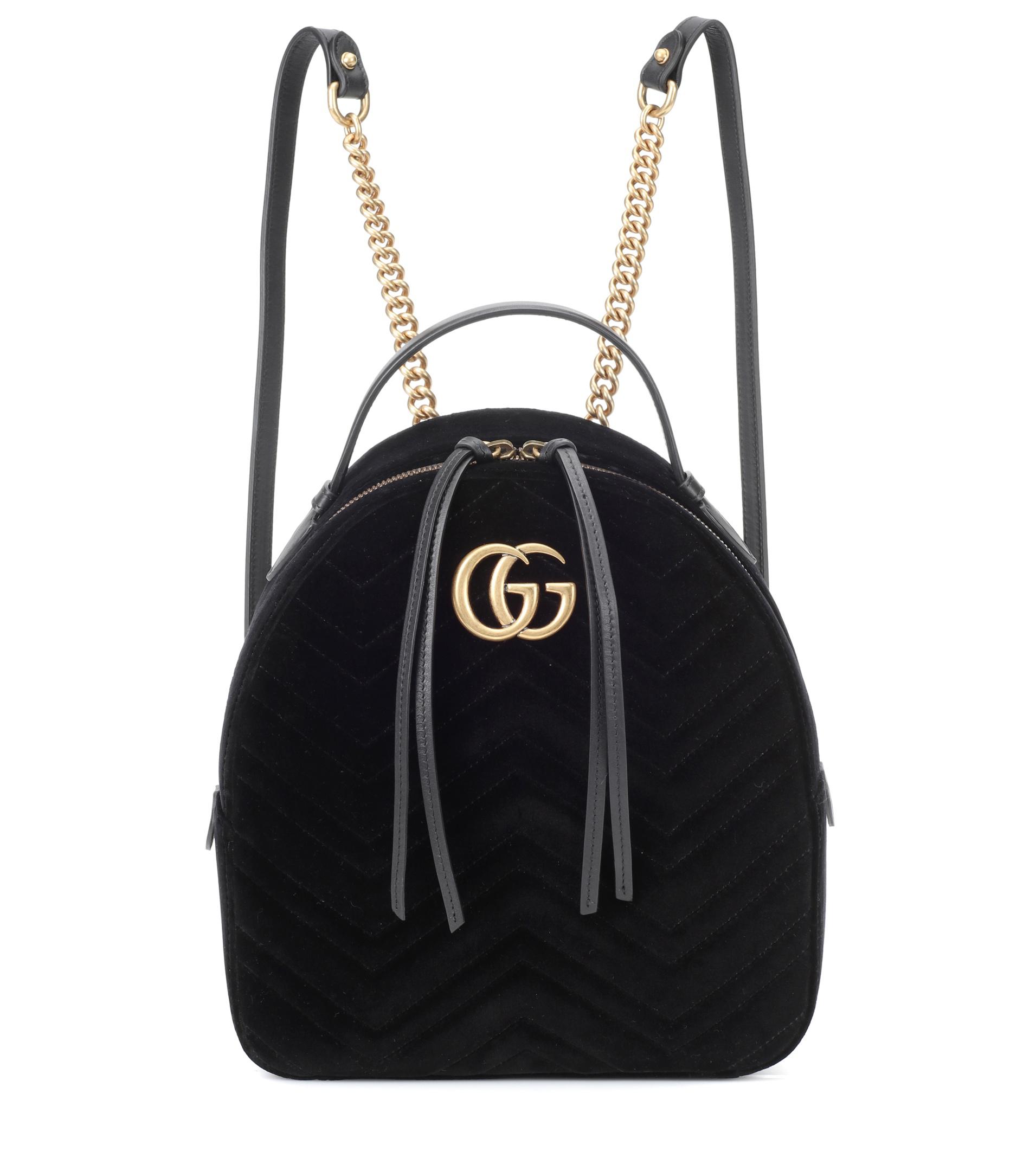 Zaino GG Marmont in velluto di Gucci in Nero | Lyst