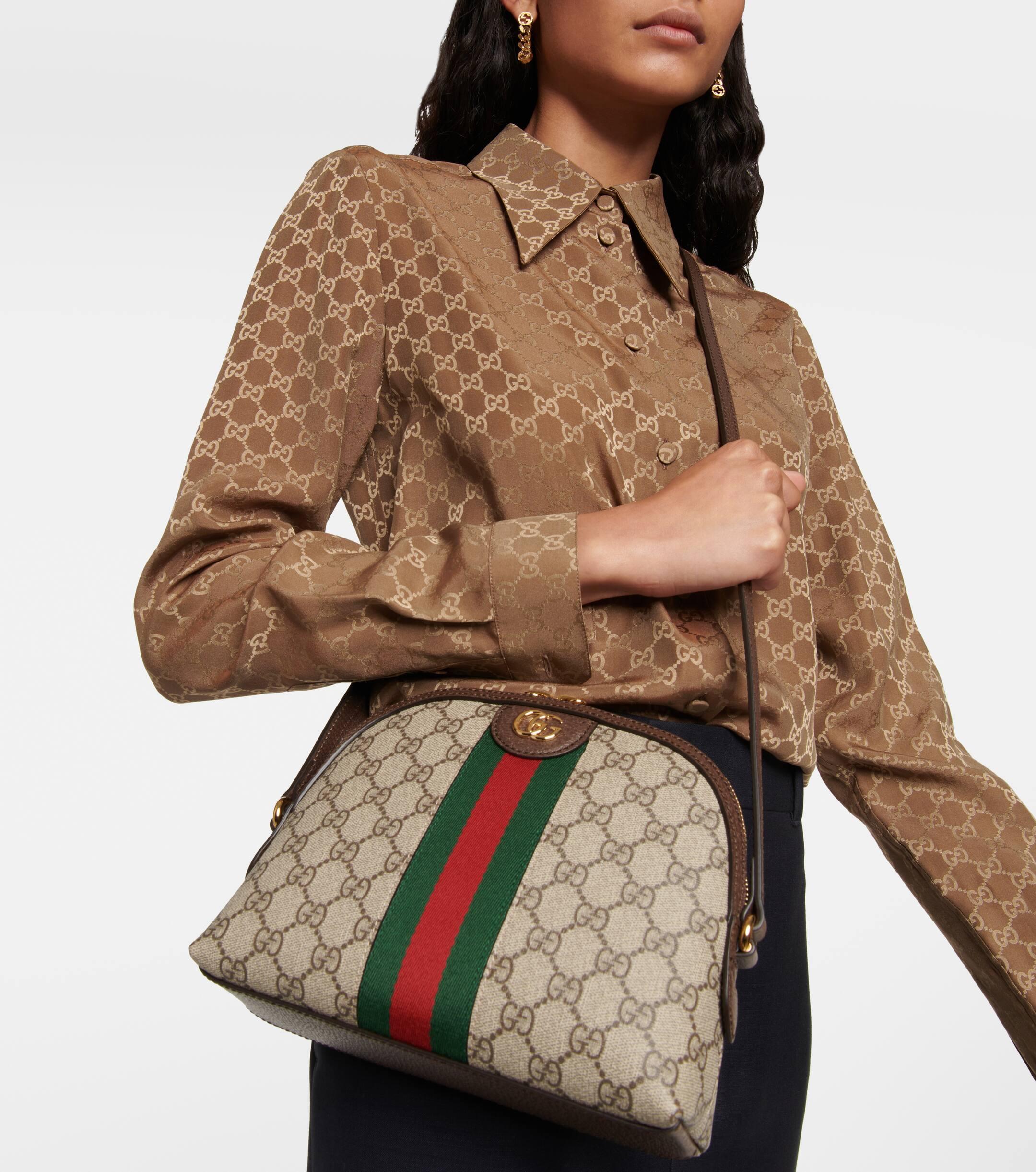 Gucci Ophidia Small Canvas Shoulder Bag Lyst UK