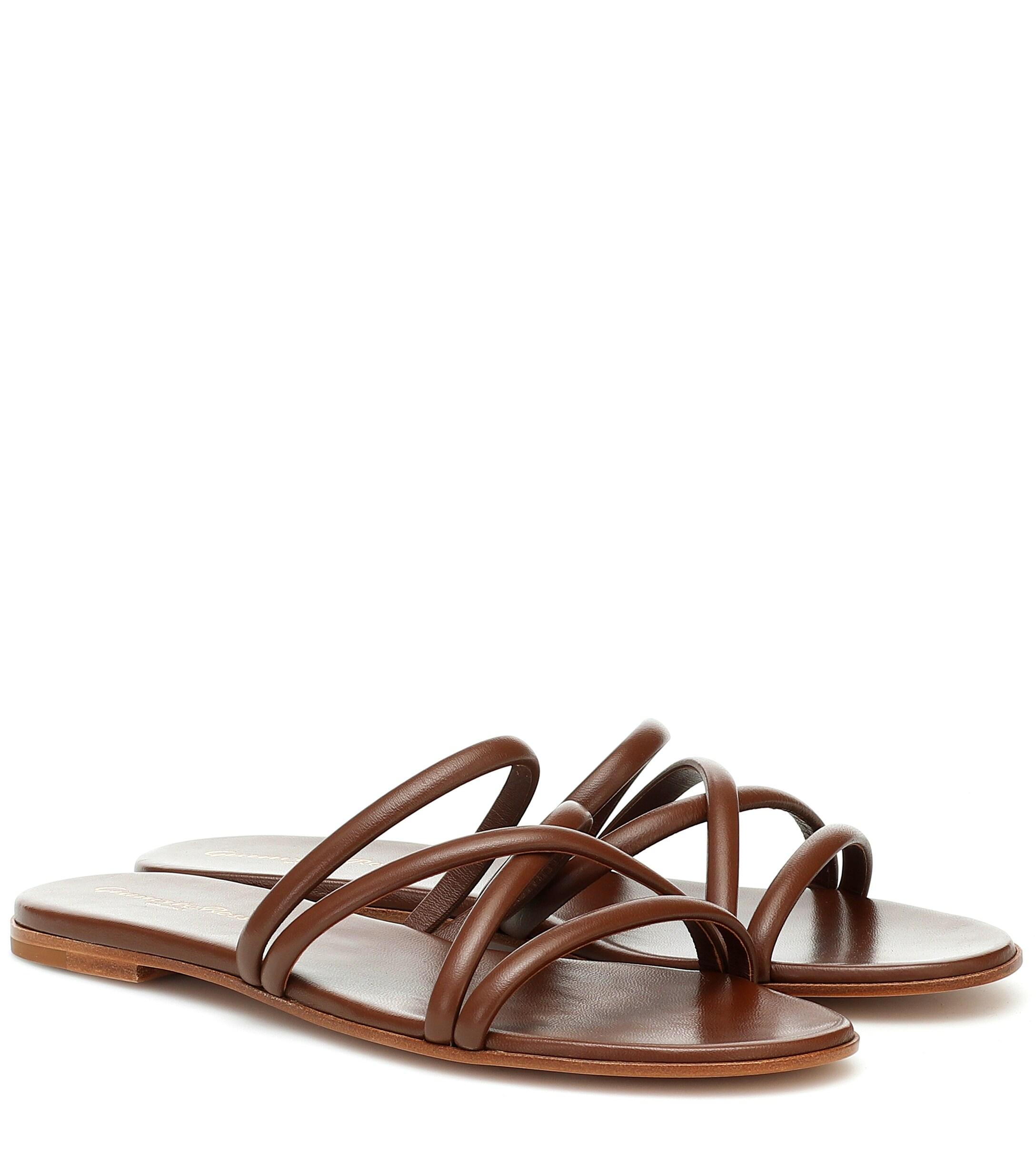 Gianvito Rossi Leather Sandals in Brown - Lyst