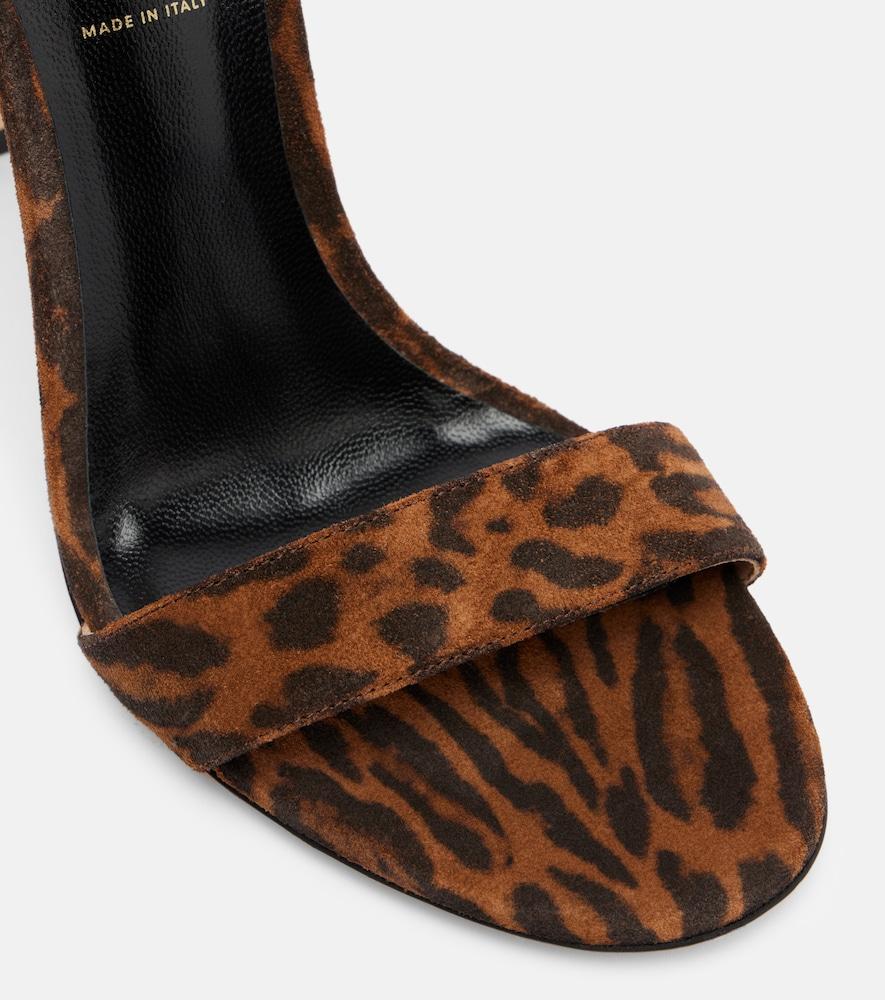 Tom Ford 105 Leopard-Print Leather Sandals in Brown | Lyst display picture 1
