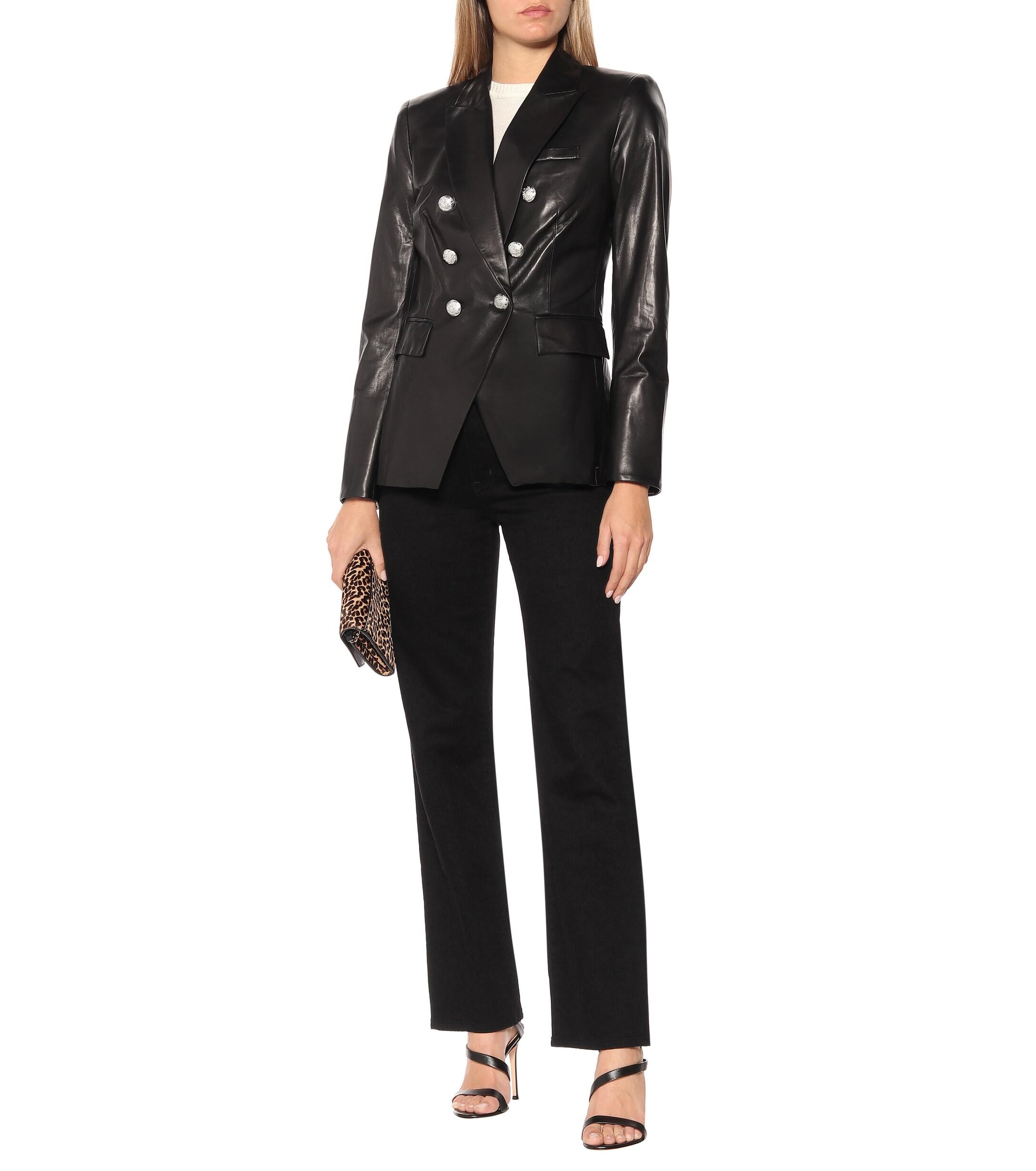 veronica beard leather blazer
