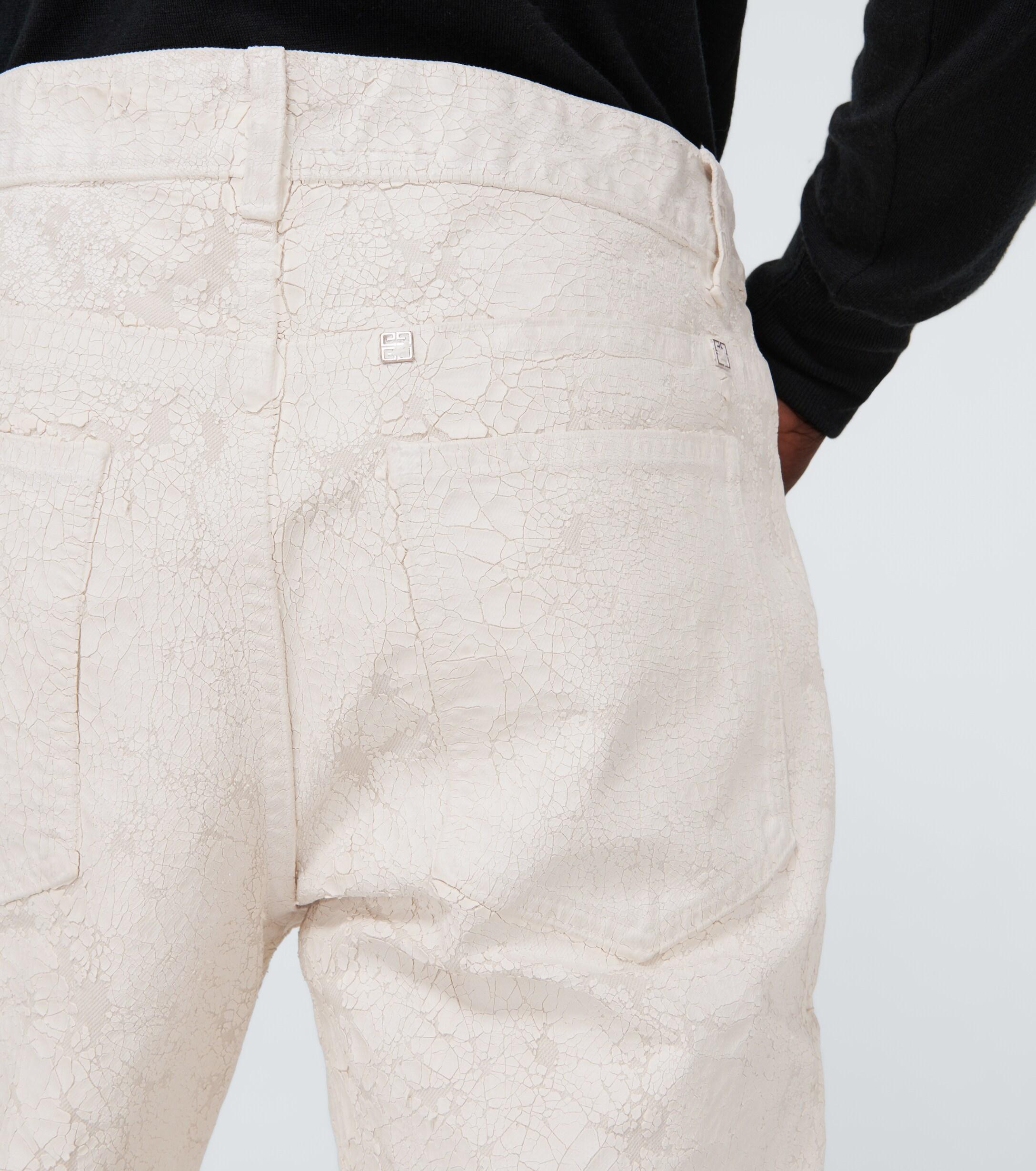 Givenchy Crackled Painted Jeans in White for Men | Lyst