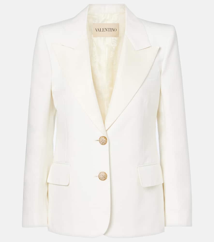 ジャケット Valentino Garavani White Cotton Blazer Valentino Garavani Crepe Couture Jacket | Saks Fifth Avenue