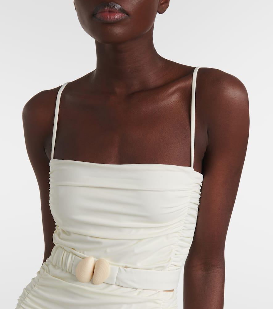 Johanna Ortiz Whispering Tides Belted Swimsuit in White Lyst UK