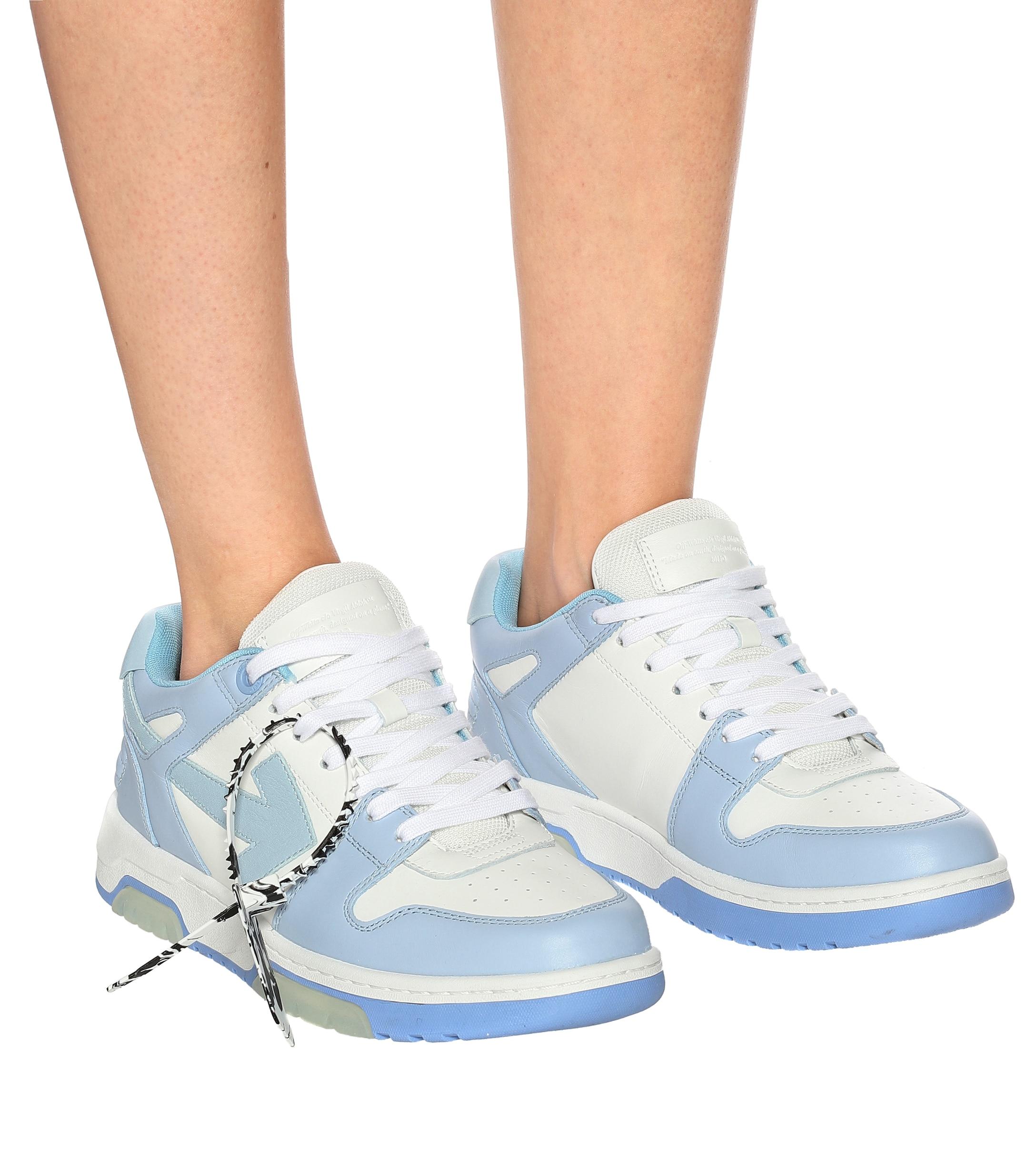 Off-White c/o Virgil Abloh Ooo Out Of Office Leather Sneakers in Blue | Lyst