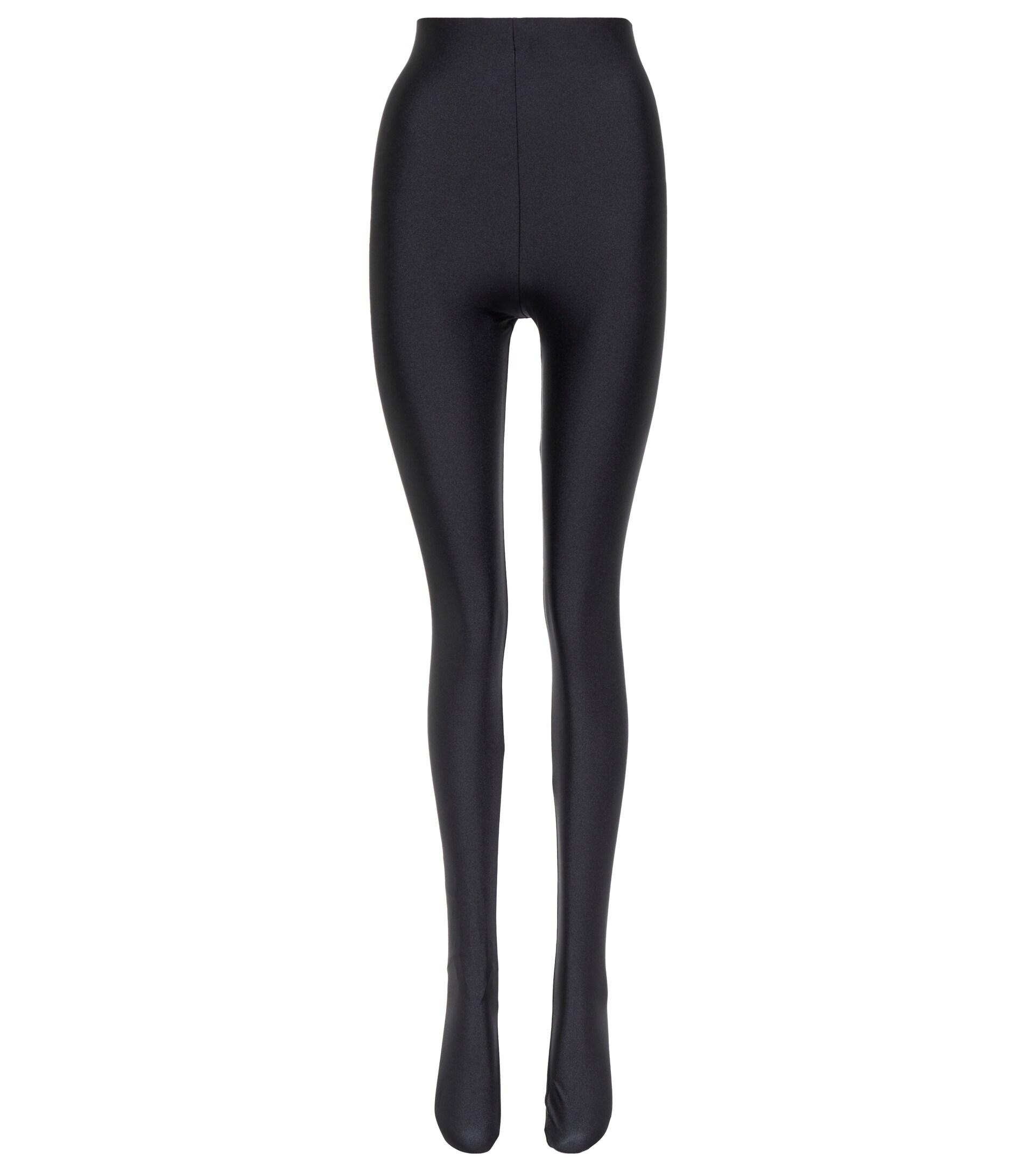 Saint Laurent Shiny Jersey Tights in Blue | Lyst
