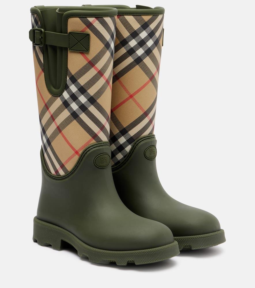 Burberry Green and Yellow Plaid Rain Boots Burberry Check rain boots in green - Burberry | Mytheresa main image 3