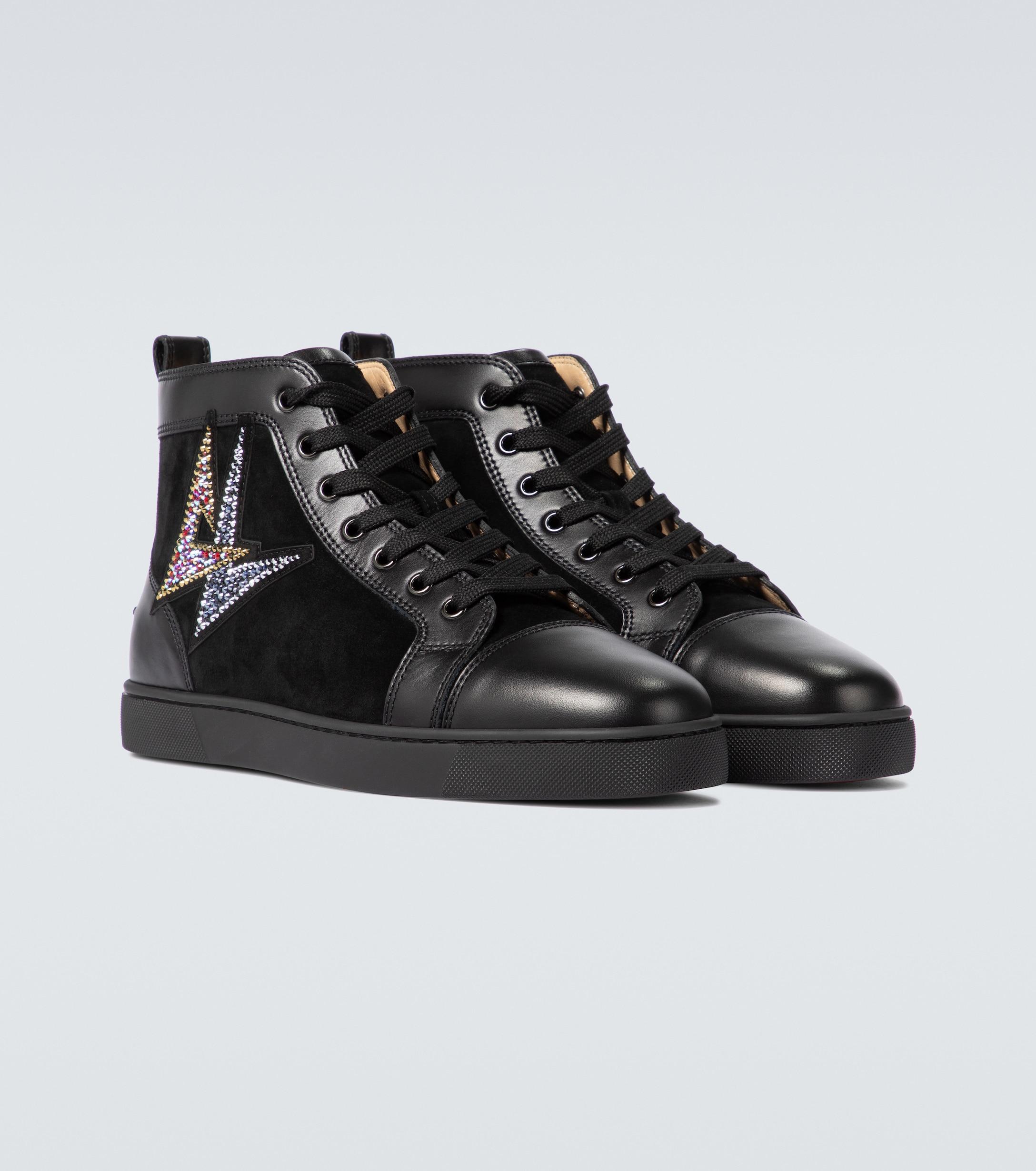 lou spikes flat suede