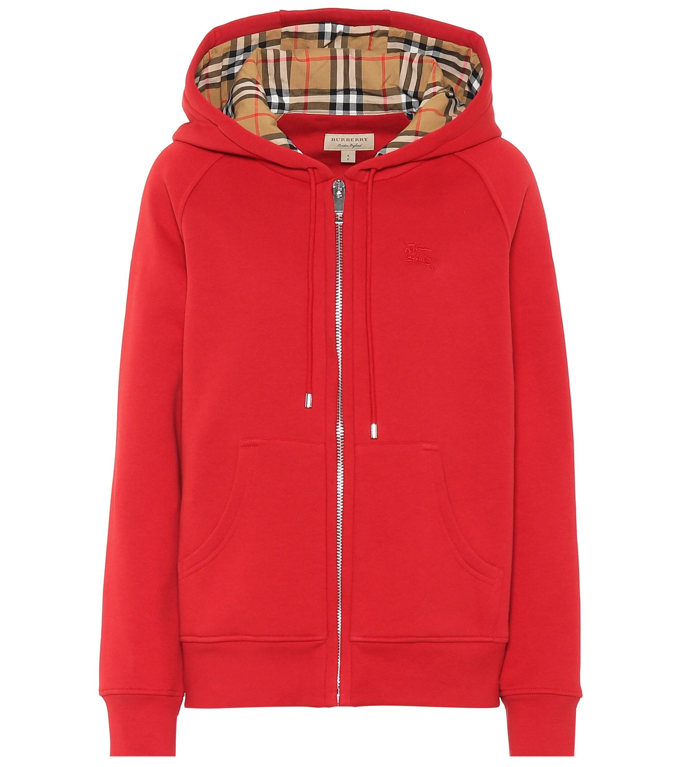 Burberry hackfall hoodie in red lyst uk