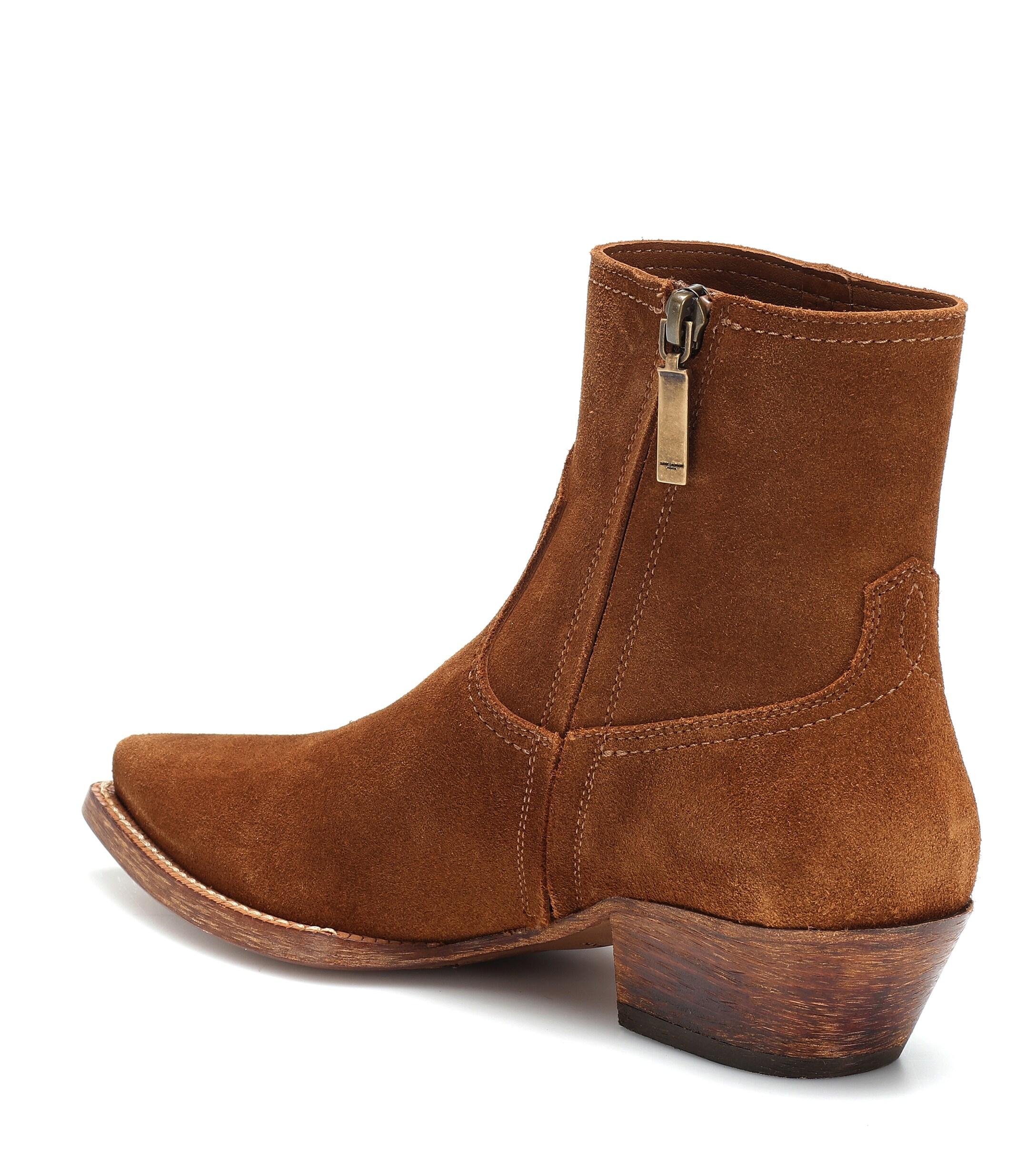 yves saint laurent suede ankle boots