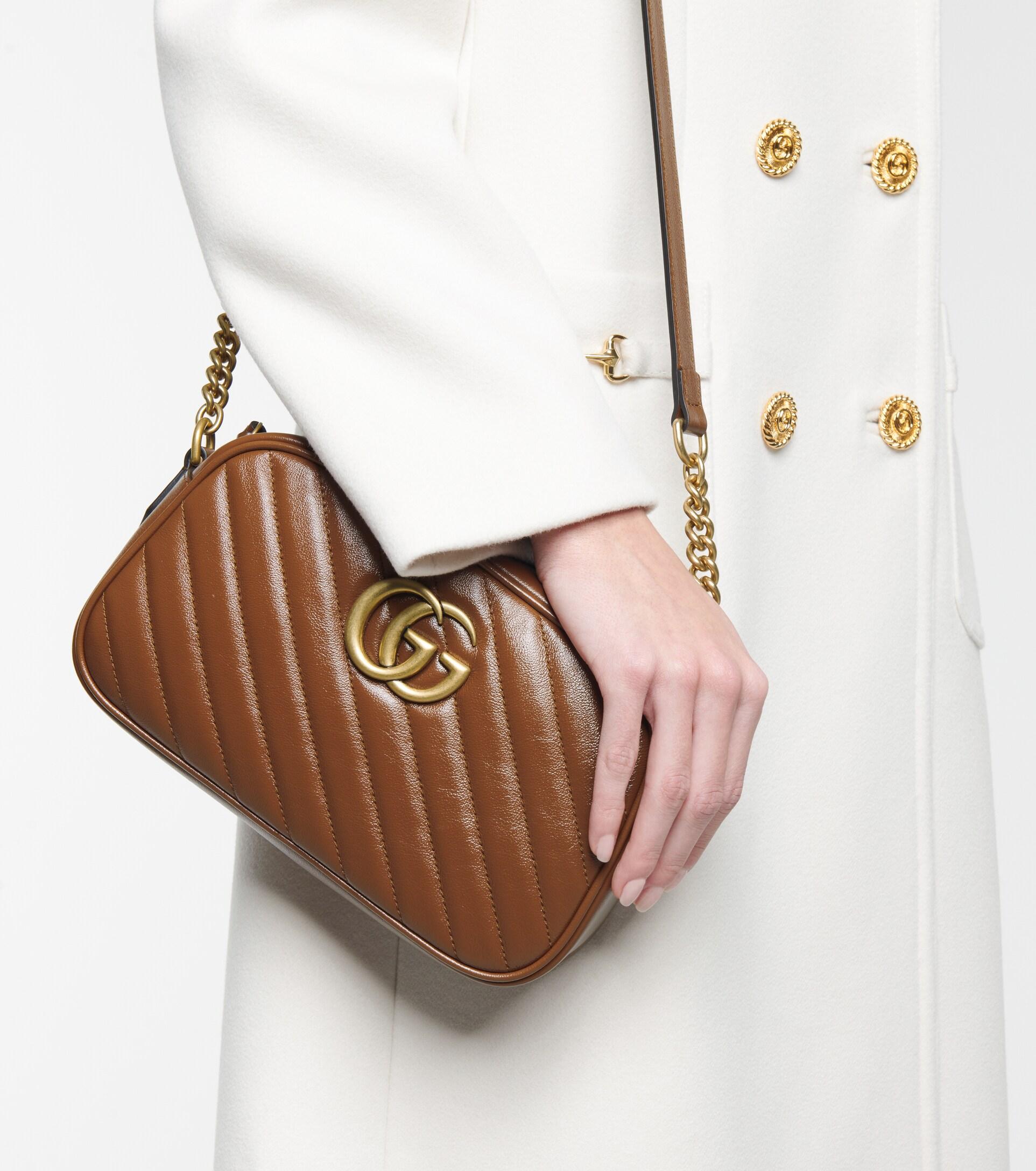 Black GG Marmont 2.0 mini matelassé-leather handbag, Gucci