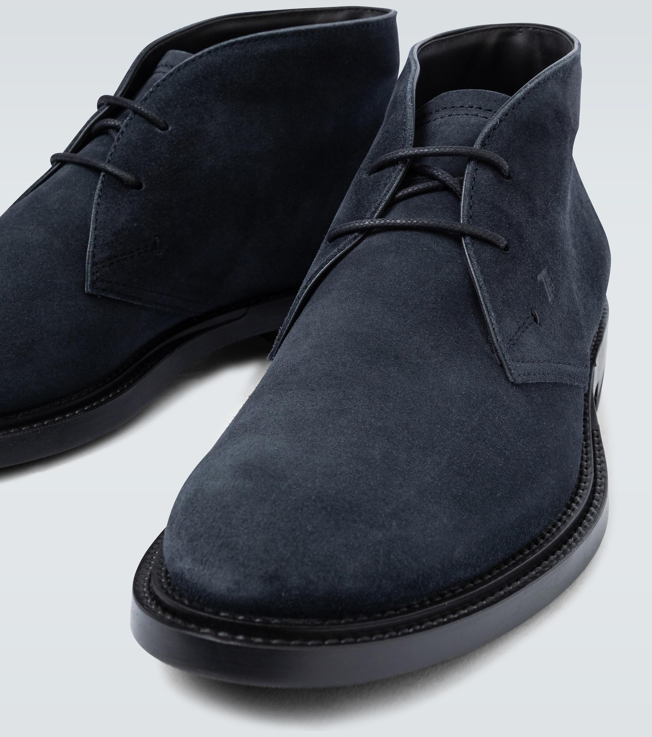 Tod's Suede Desert Boots in Blue for Men - Lyst