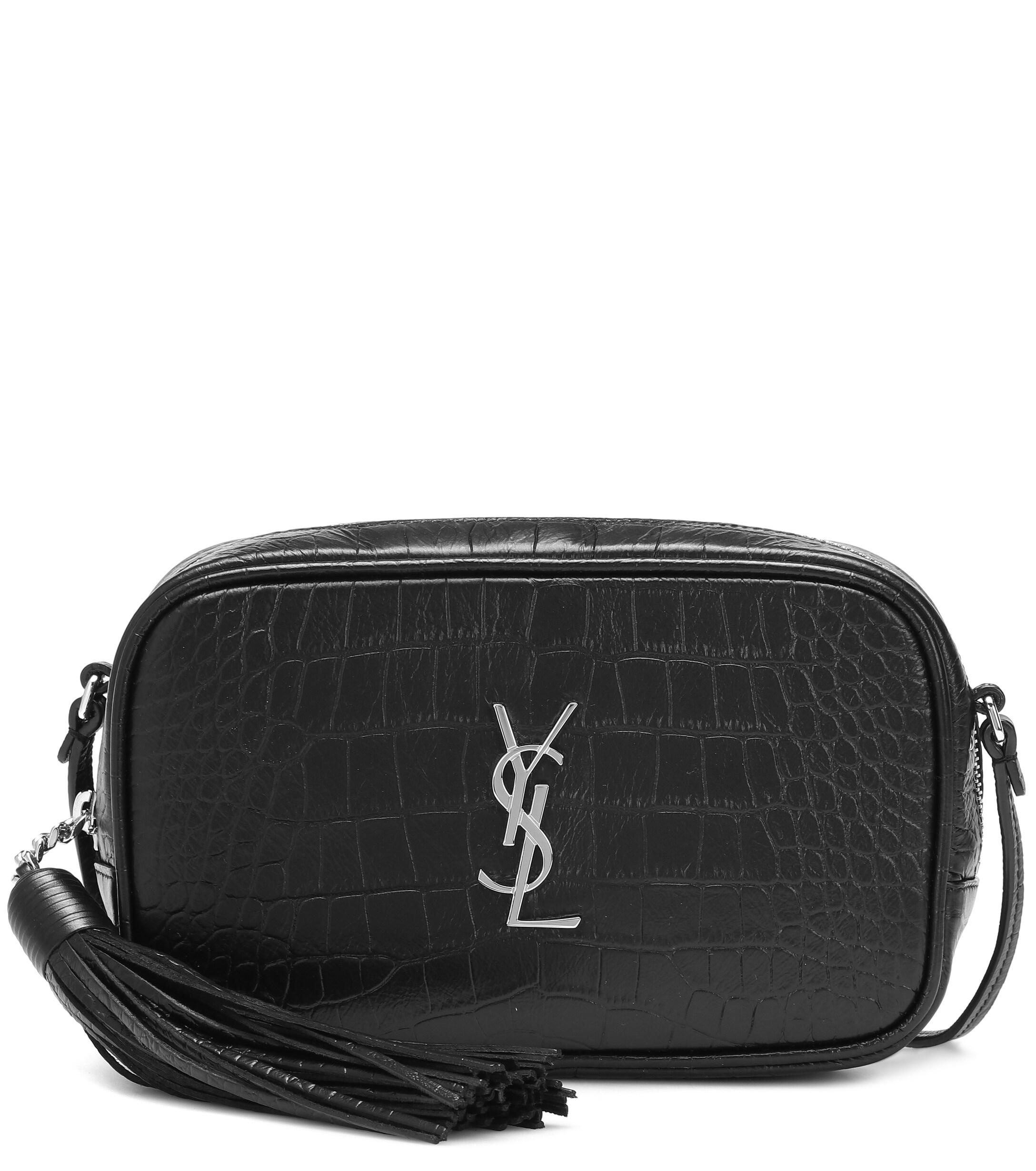 Saint Laurent Lou Camera Leather Crossbody Bag in Black - Lyst