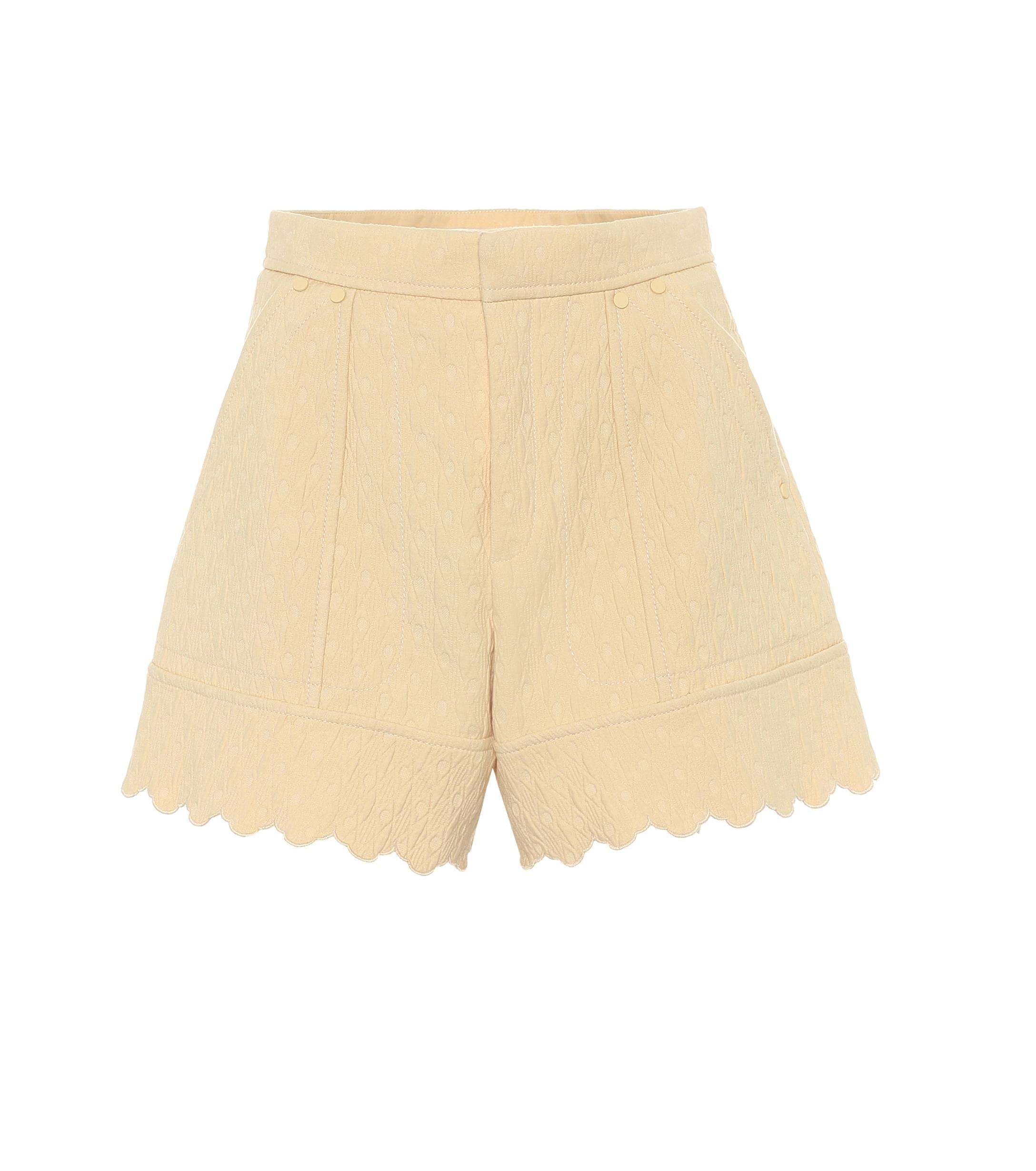 Chloé Quilted Cotton Jacquard Shorts in Beige (Natural) - Lyst