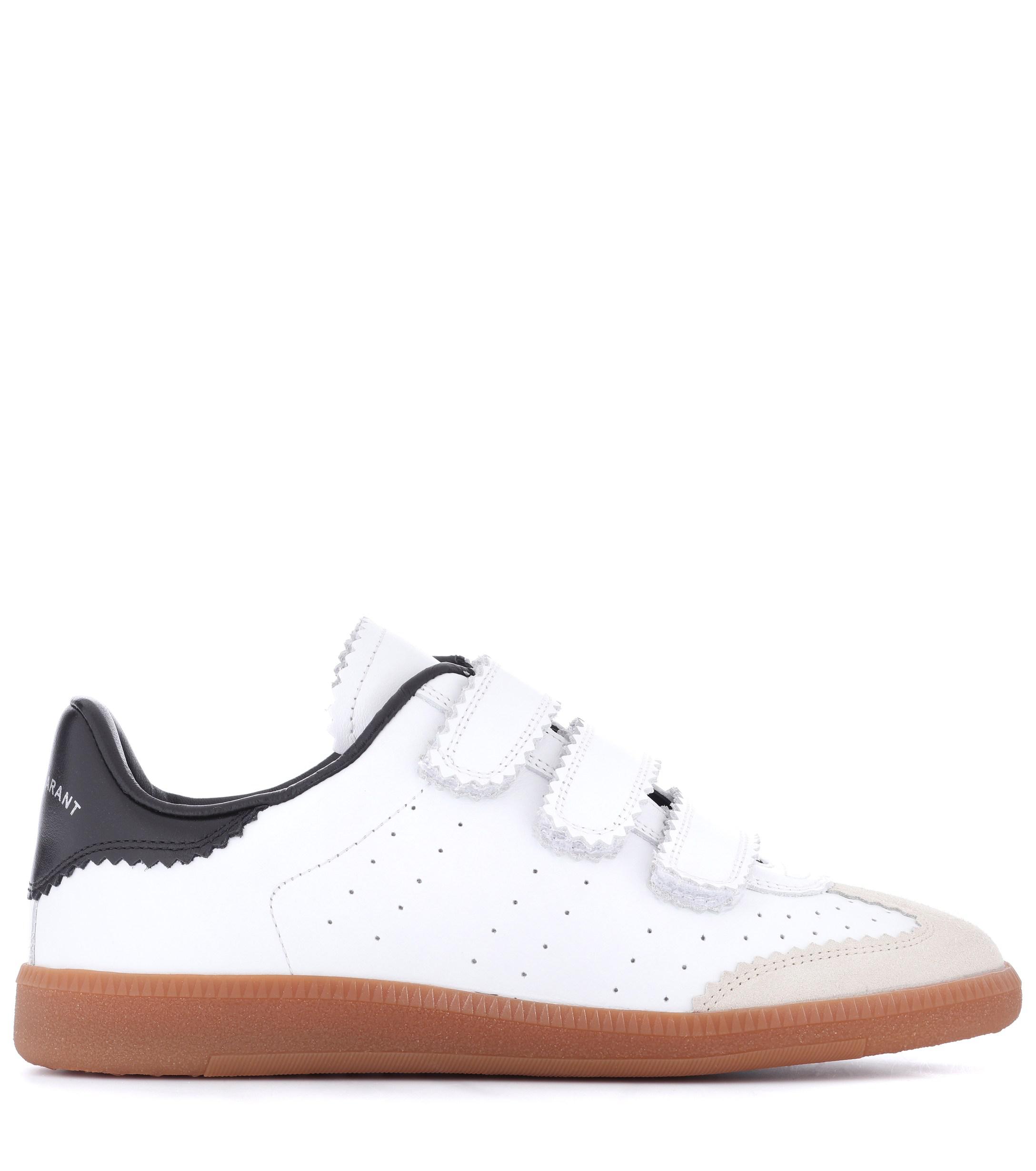 Isabel Marant Beth Leather Sneakers in White - Lyst