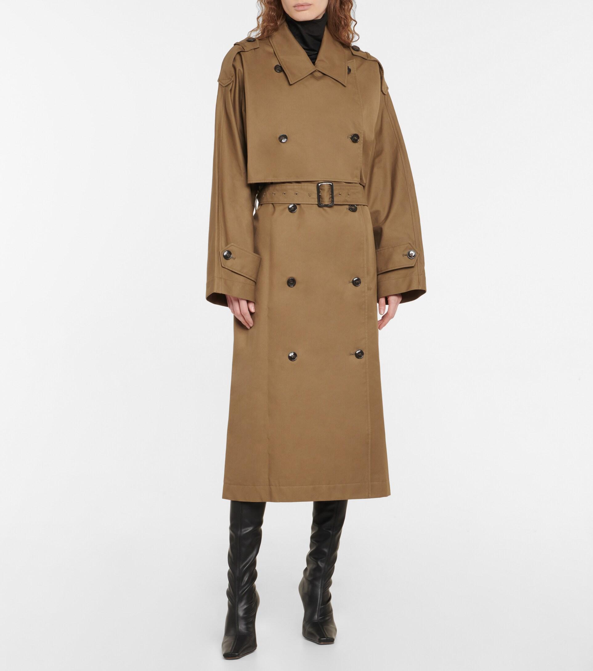 Totême Cotton Trench Coat in Natural | Lyst