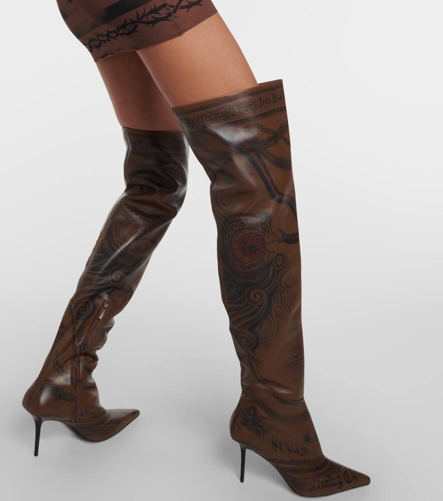 Jimmy Choo X Jean Paul Gaultier Over-the-knee Boots 90 in Brown