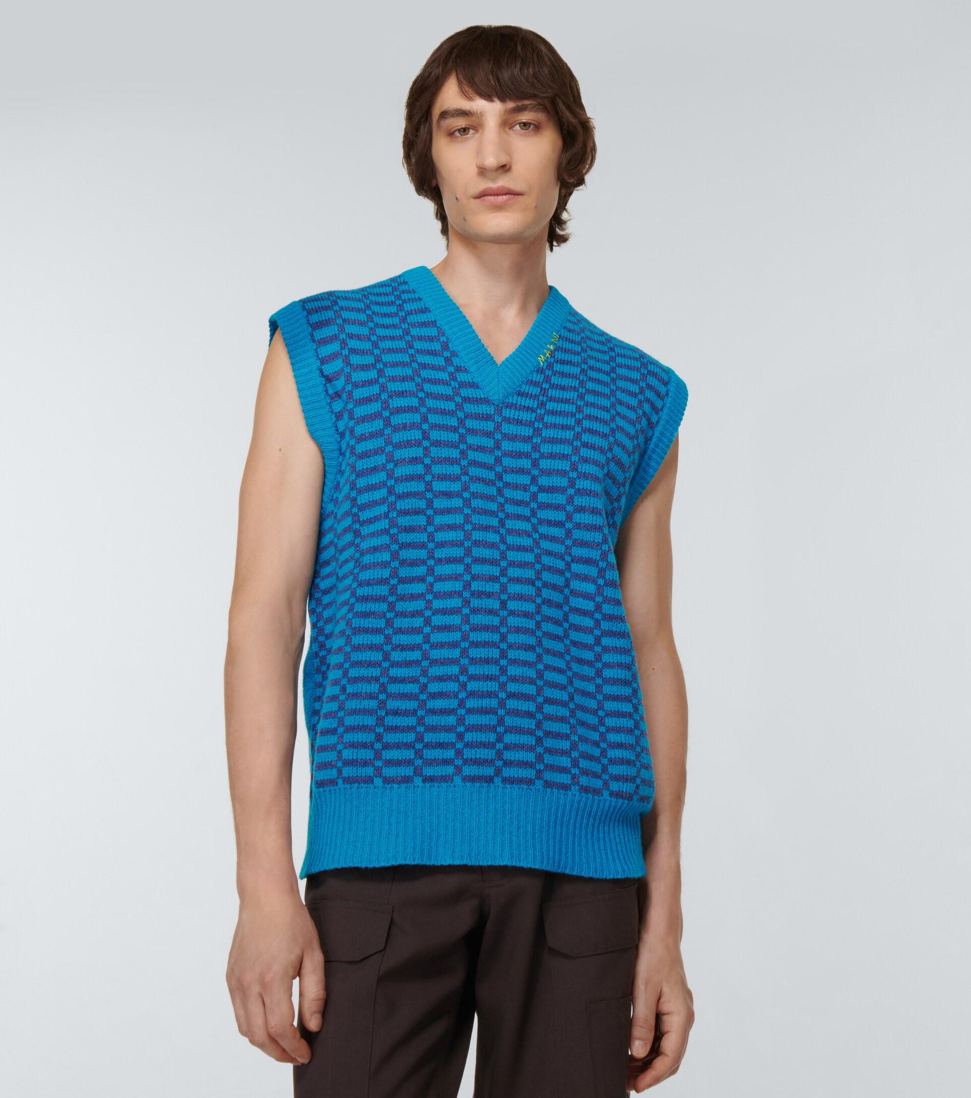 Marni Jacquard Wool Sweater Vest in 