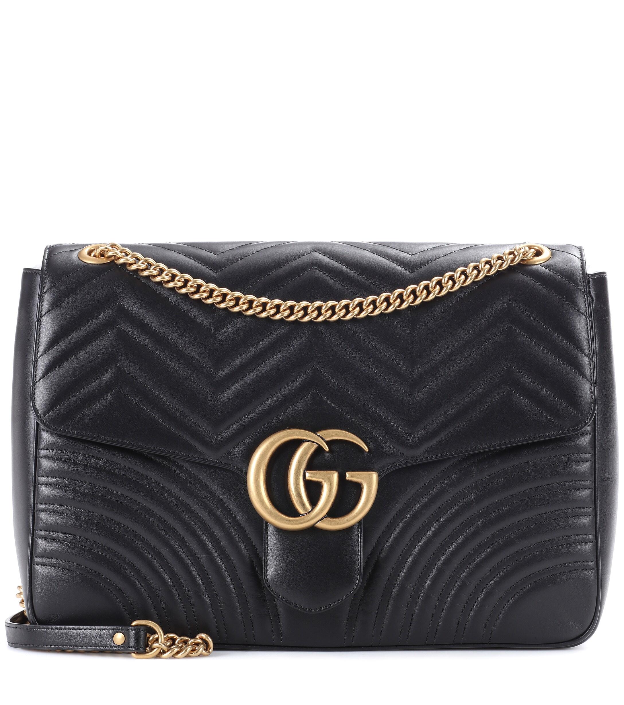 Gucci GG Marmont Large Shoulder Bag in Black - Lyst