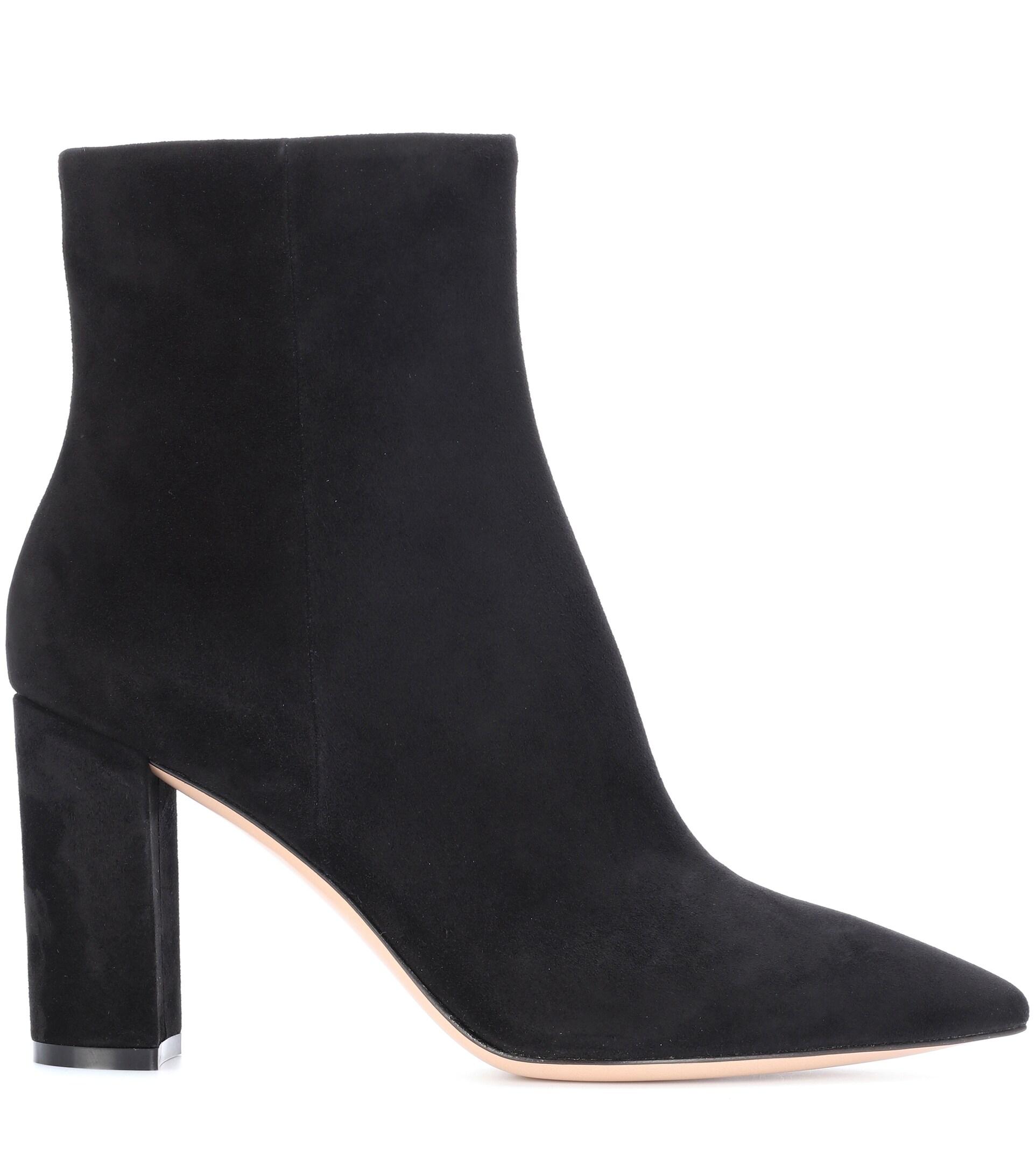 Save 11% Gianvito Rossi Piper 85 Suede Ankle Boots in Black Womens Shoes Boots Heel and high heel boots 