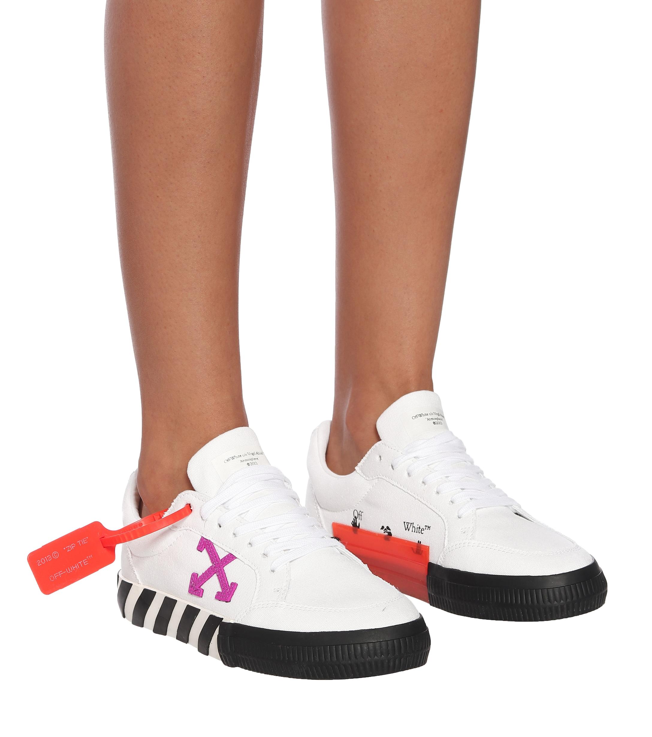 off white arrow canvas sneakers