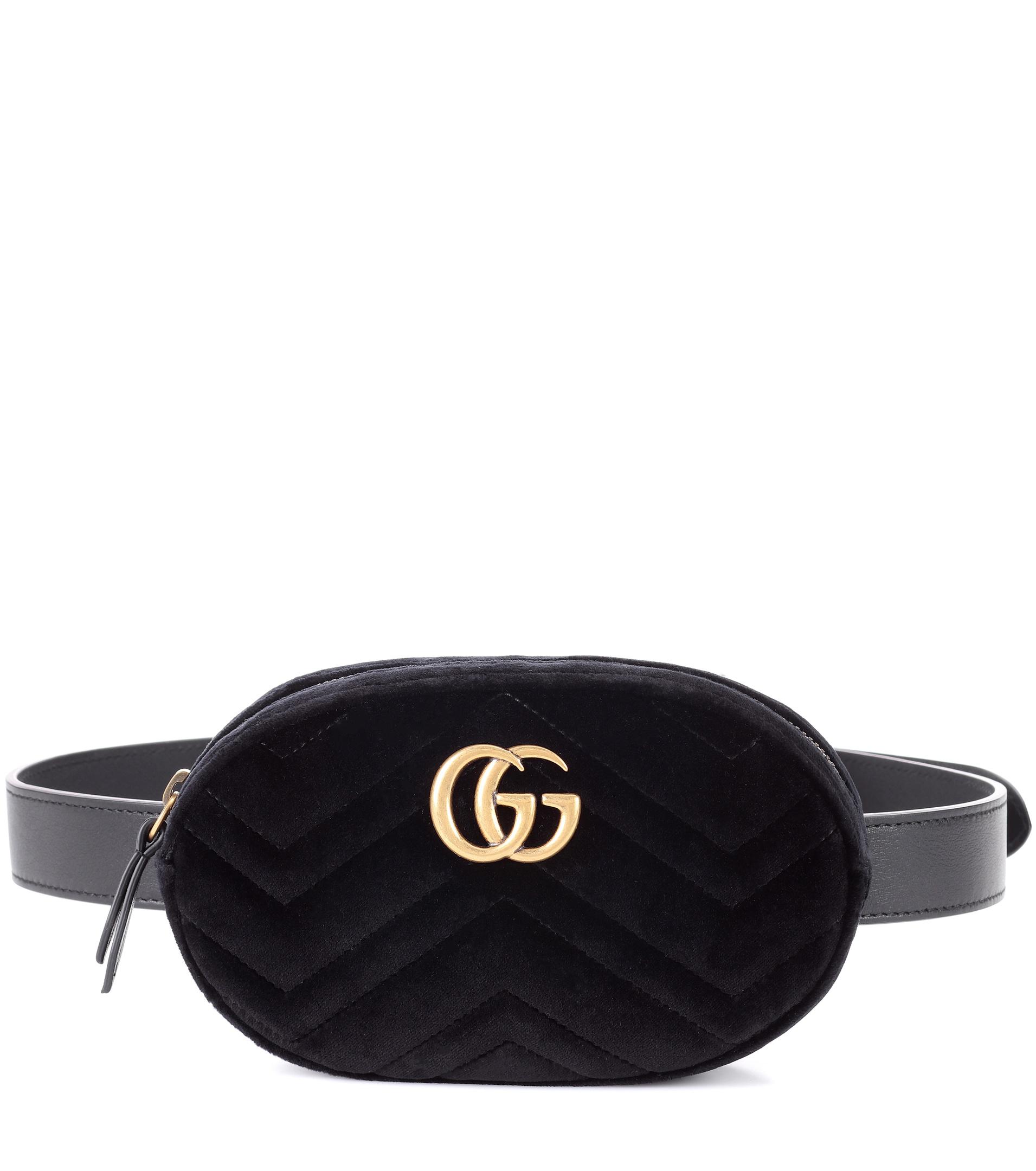 Riñonera de terciopelo GG Marmont Gucci de color Negro | Lyst