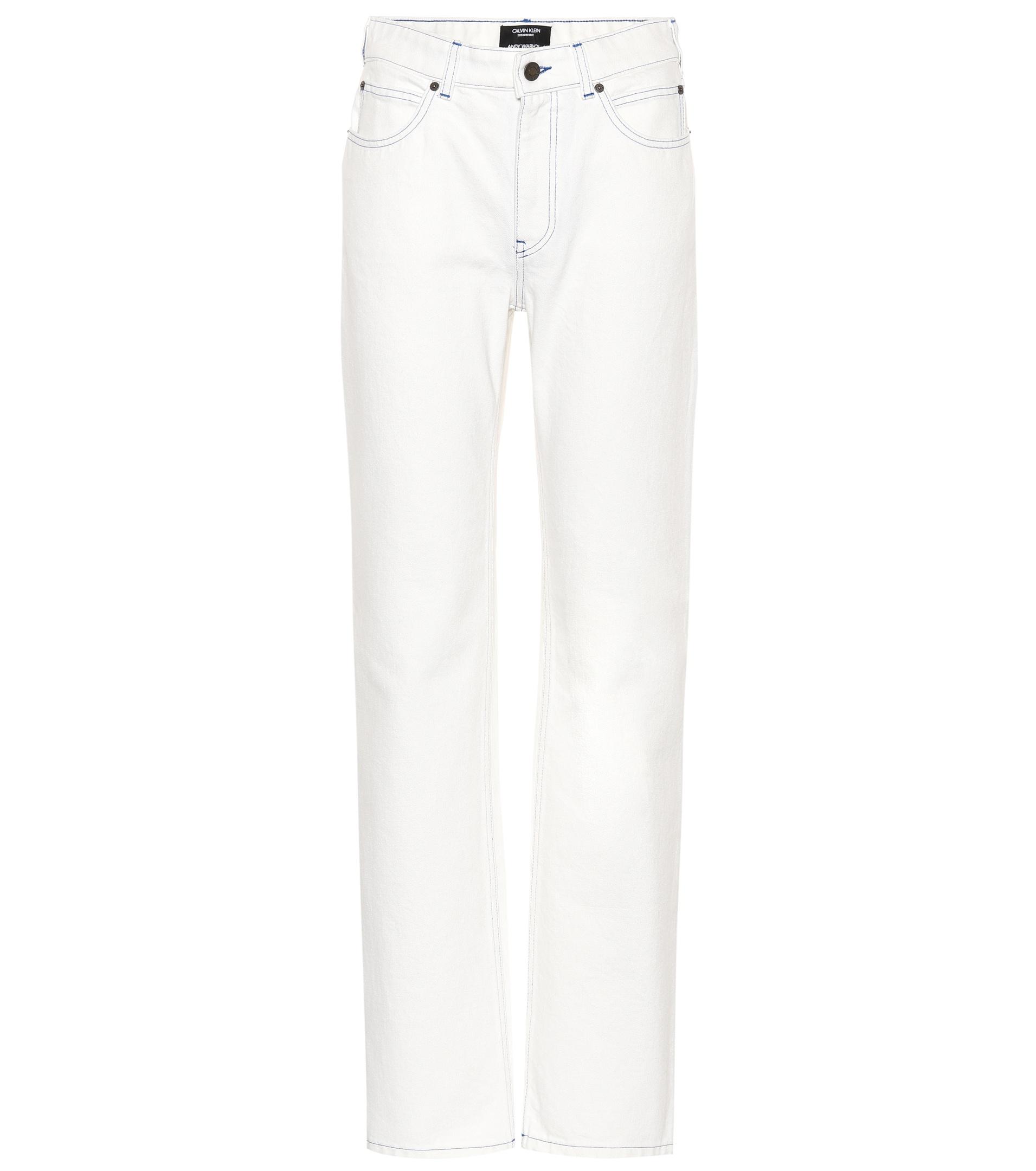 CALVIN KLEIN 205W39NYC Sandra Brant Cotton Jeans in White - Lyst