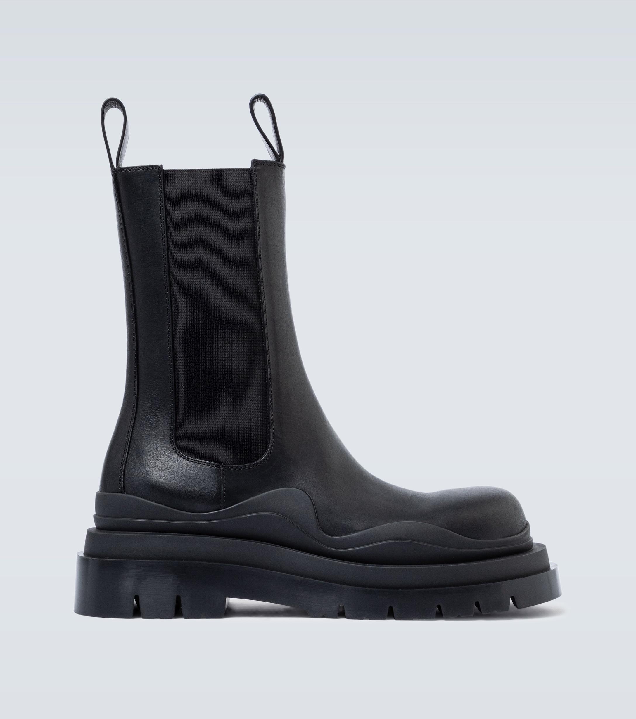 Bottega Veneta Bv Tire Leather Boots in Black for Men - Lyst