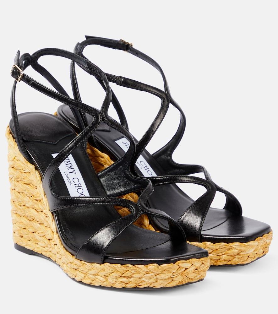 関税・送料込み【JIMMY CHOO】 Ayla110 suede espadrille wedges Ayla 110 suede espadrille wedges in green - Jimmy Choo