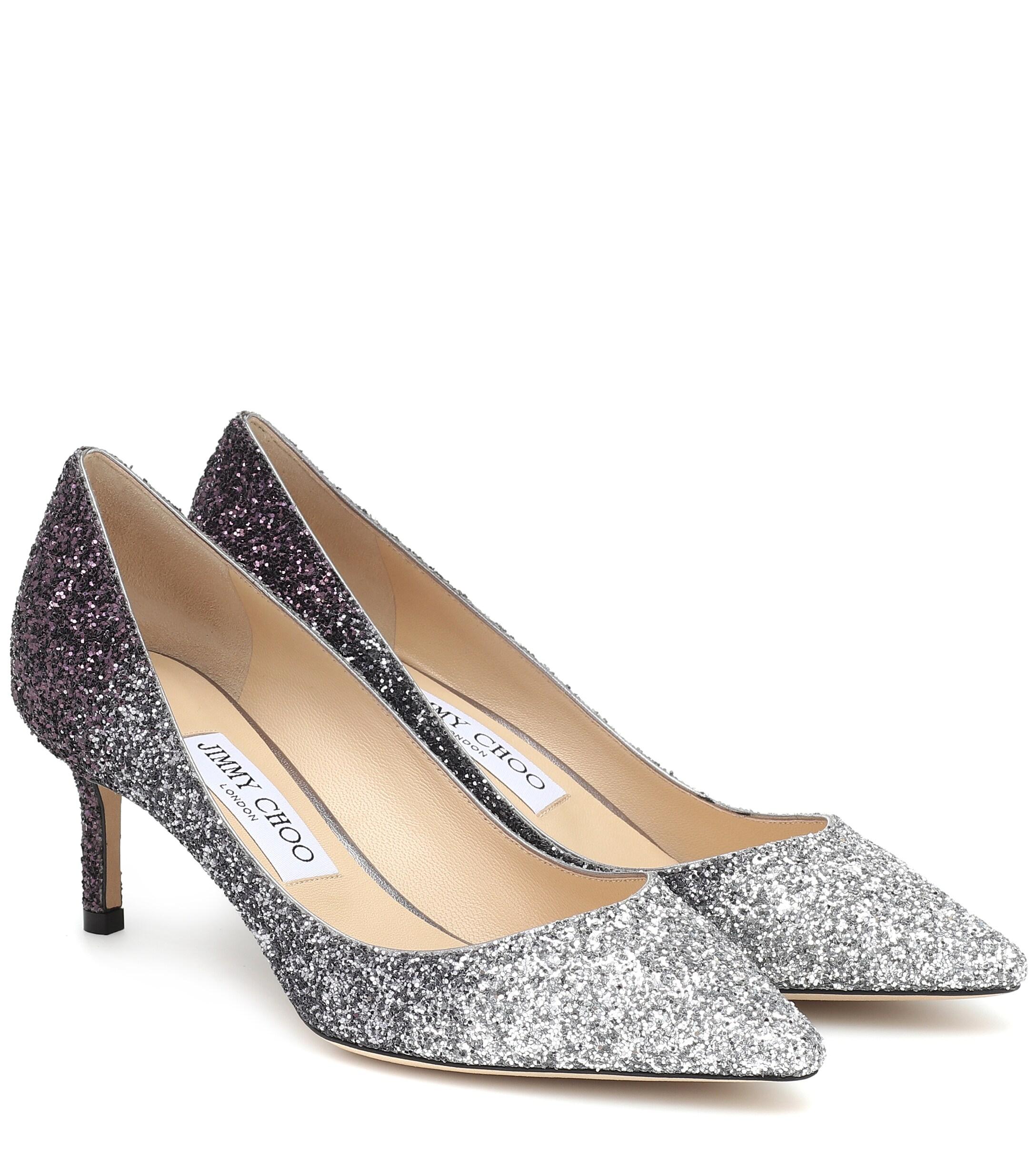 Jimmy Choo Romy 60 Glitter Pumps in Metallic - Lyst