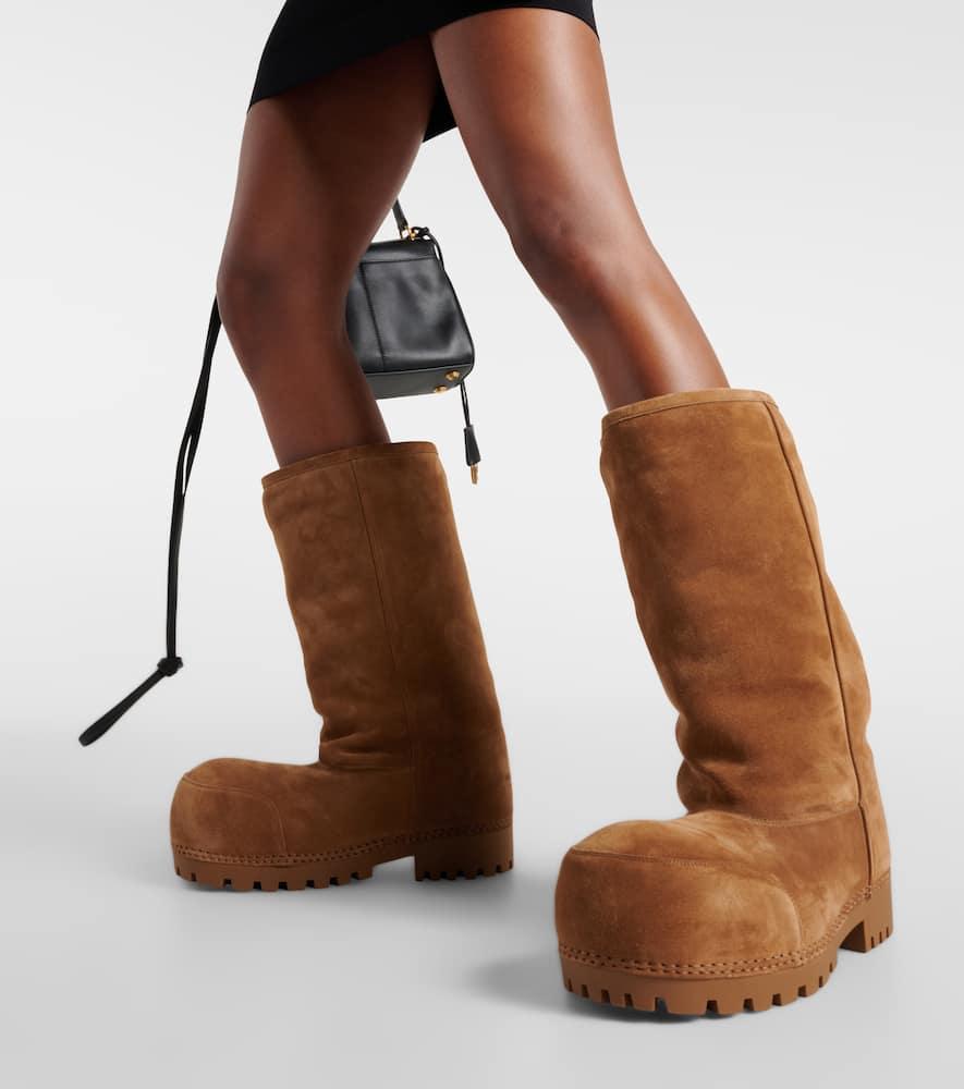 Balenciaga Alaska High Suede Boots in Brown Lyst