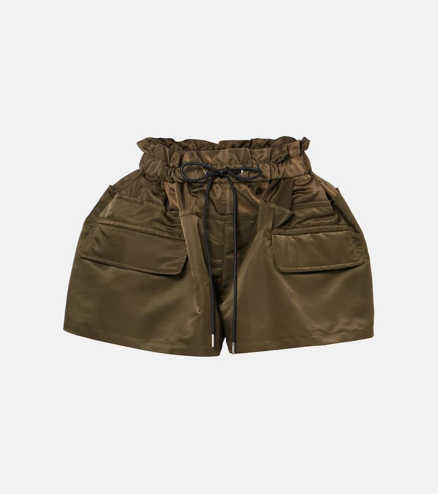 国内より1WEEK【sacai】Matelasse Twill Shorts Black Matelasse Twill Mix Shorts by sacai on Sale