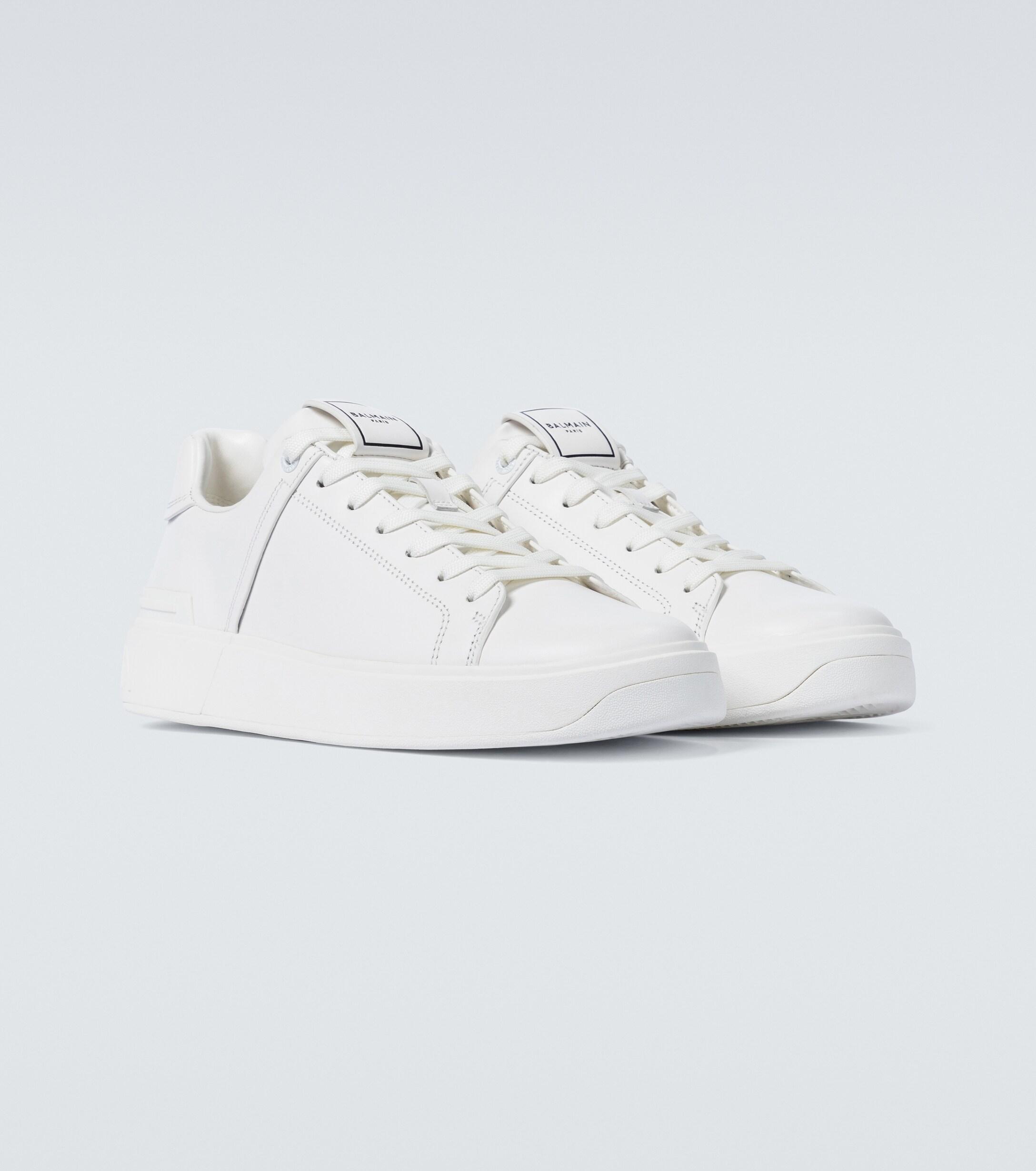 Balmain B-court Leather Sneakers in White for Men - Lyst