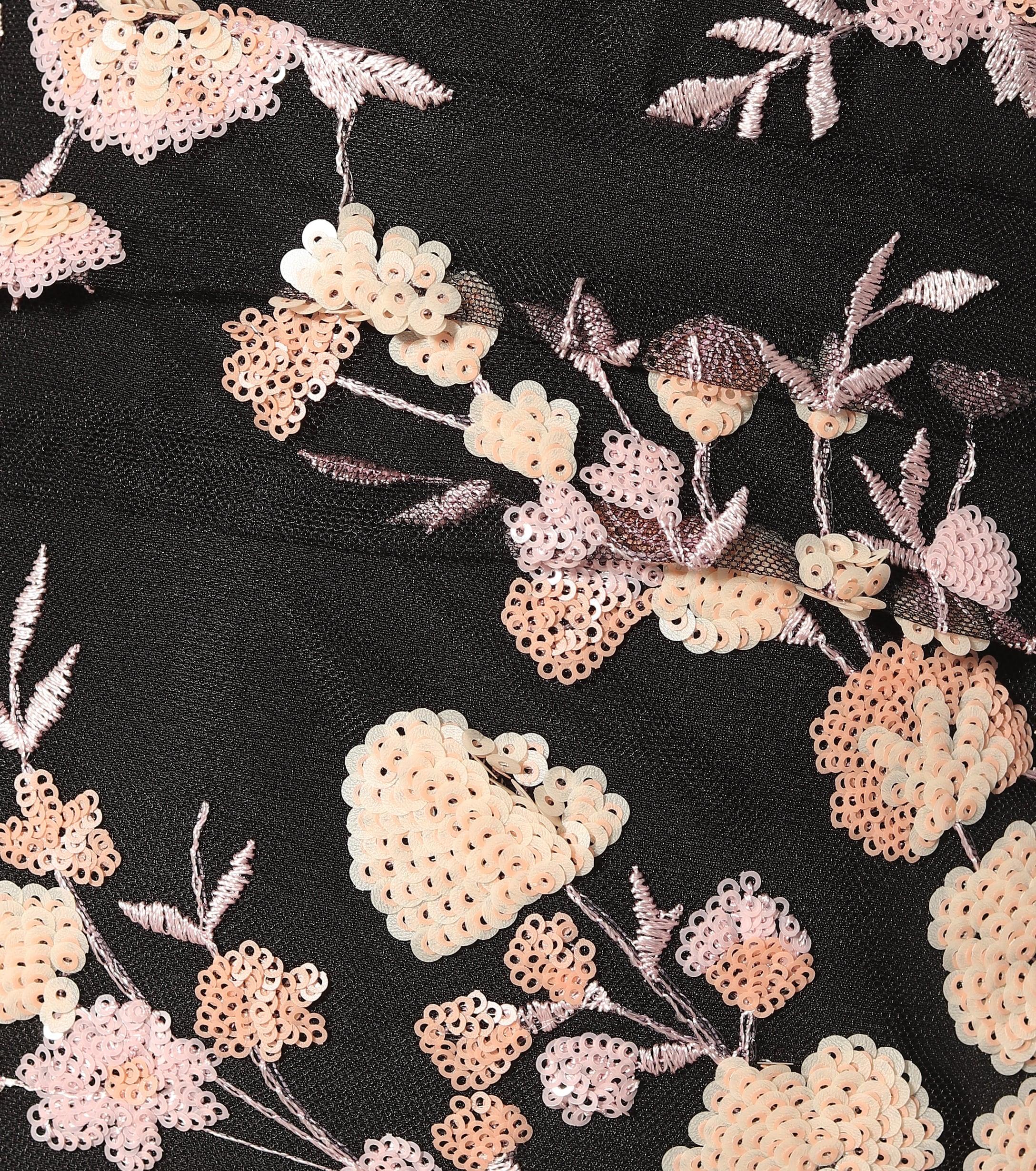 self portrait midnight floral mesh dress