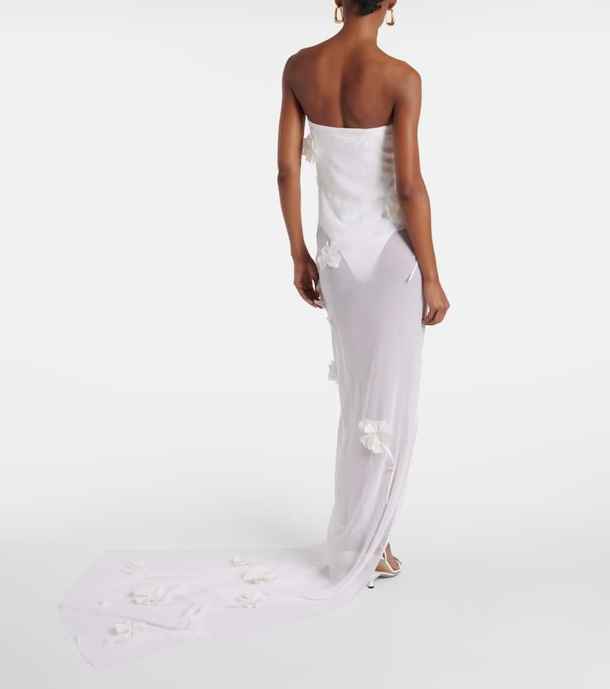 Jacquemus Embroidered Silk-Blend Mousseline Maxi Dress in White Lyst