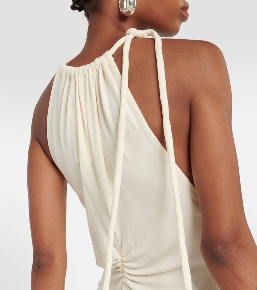 proenza schouler ruched crepe jersey maxi dress PROENZA SCHOULER WHITE LABEL Mimi ruched crepe-jersey maxi dress