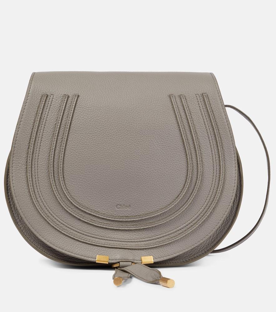 Chloé Marcie Medium Leather Crossbody Bag in Gray | Lyst