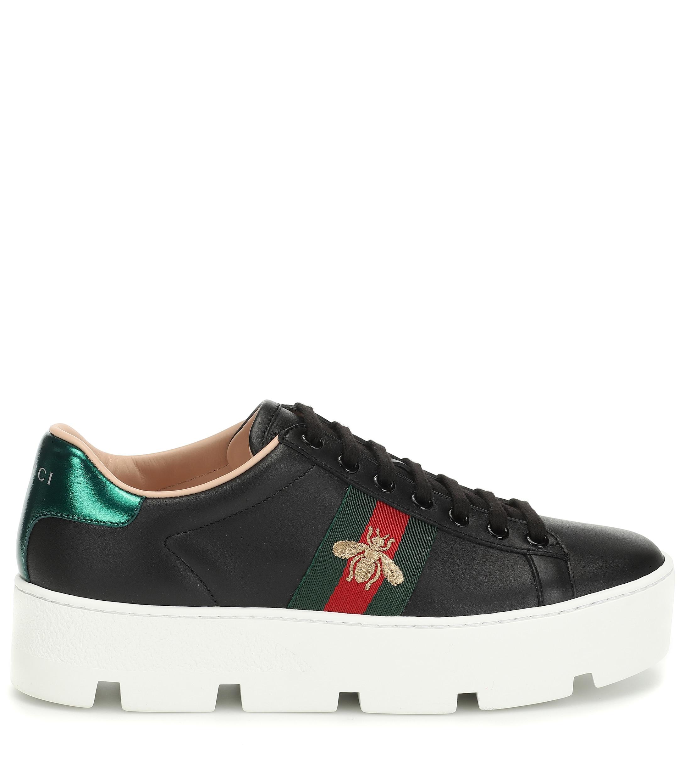 Gucci Ace Leather Platform Sneakers - Save 6% - Lyst