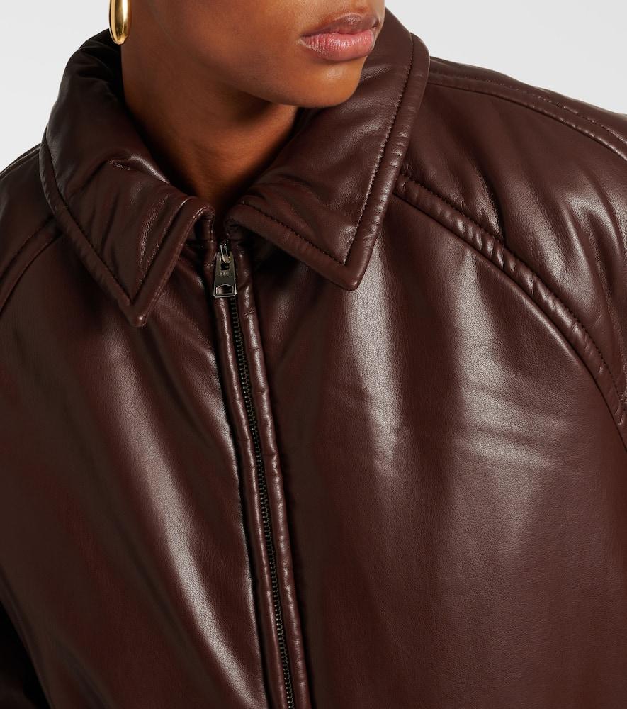 Agolde X Shoreditch Ski Club Tate Faux Leather Bomber Jacket in
