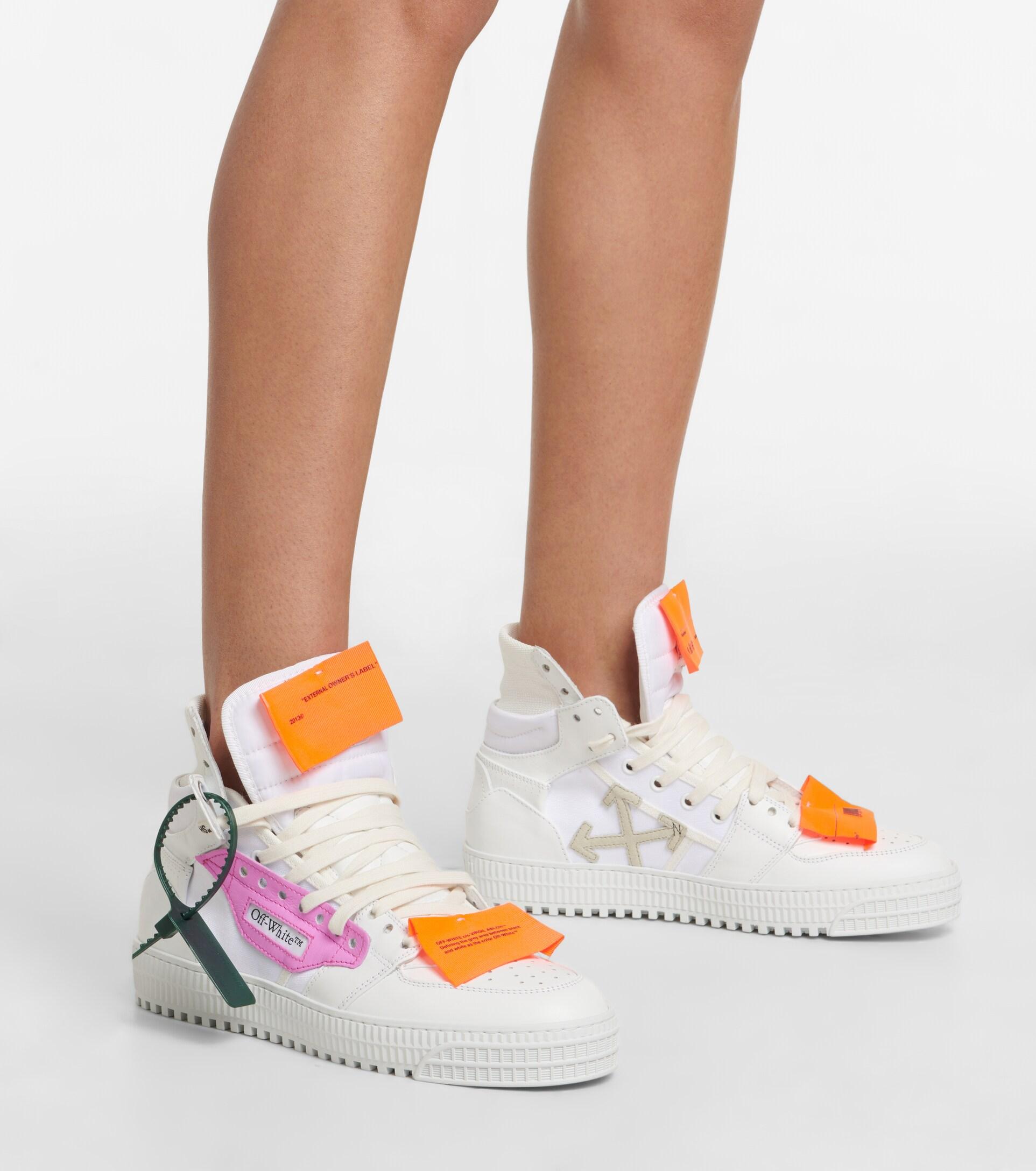 Off-White c/o Virgil Abloh 3.0 Off Court Leather High-top Sneakers in White  | Lyst