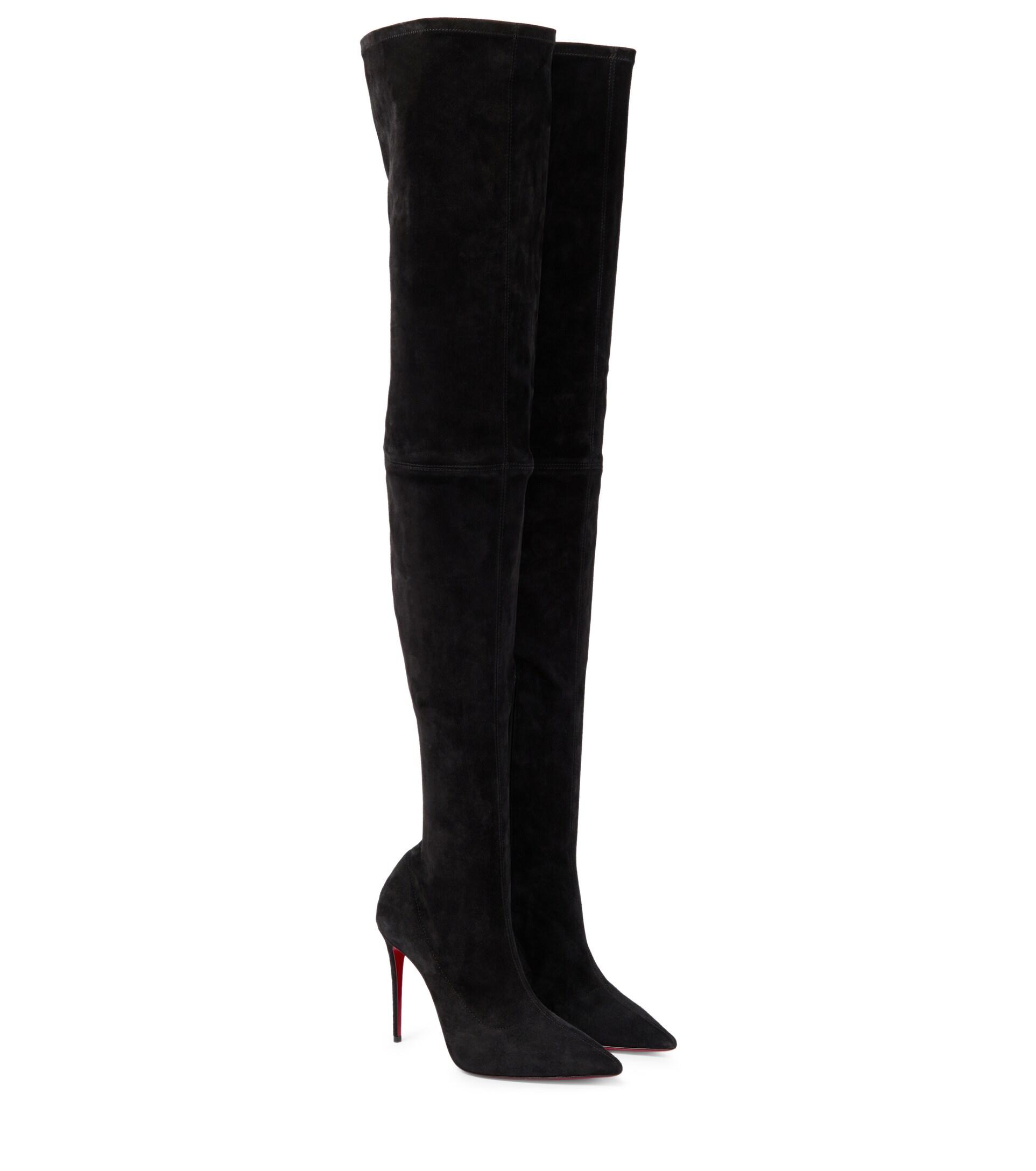 Christian Louboutin Kate Botta 100 Over-the-knee Boots in Black | Lyst