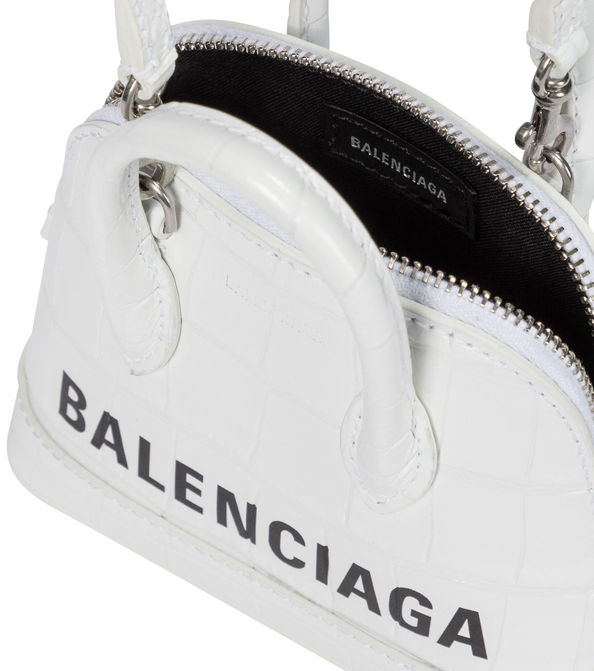 Balenciaga Ville Mini Leather Shoulder Bag in White | Lyst