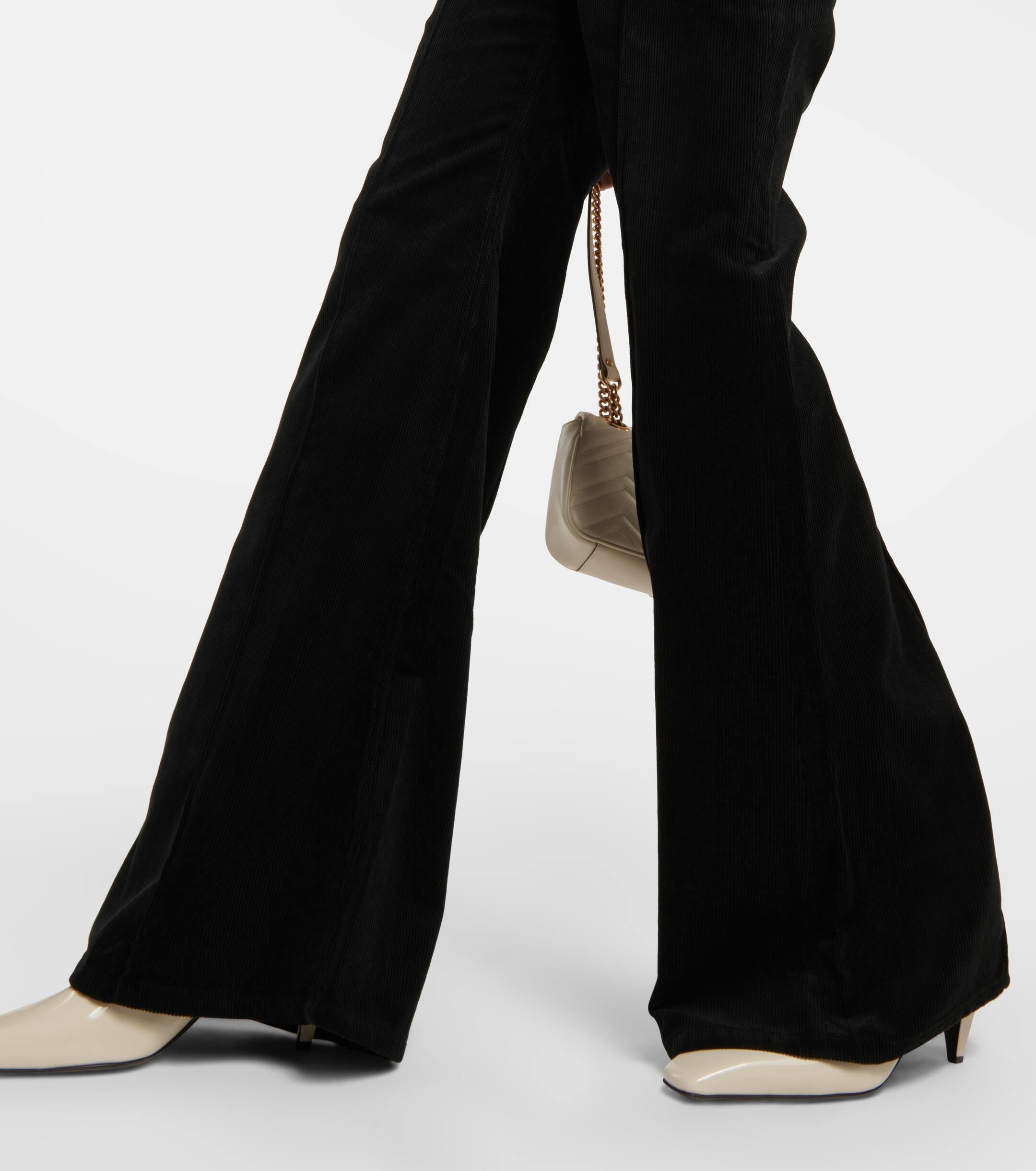 Polo Ralph Lauren Cotton Velvet Flared Pants in Black