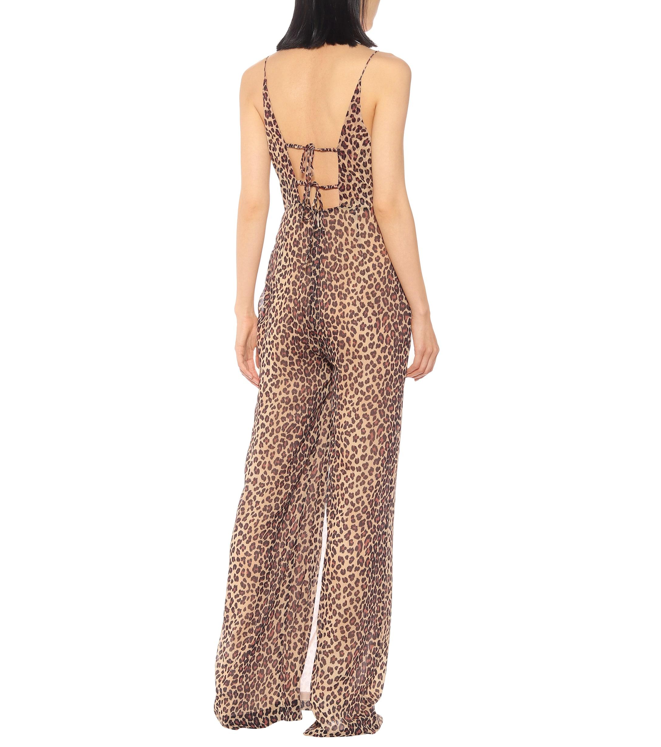 Jonathan Simkhai Leopard-print Crêpe Jumpsuit in Brown - Lyst