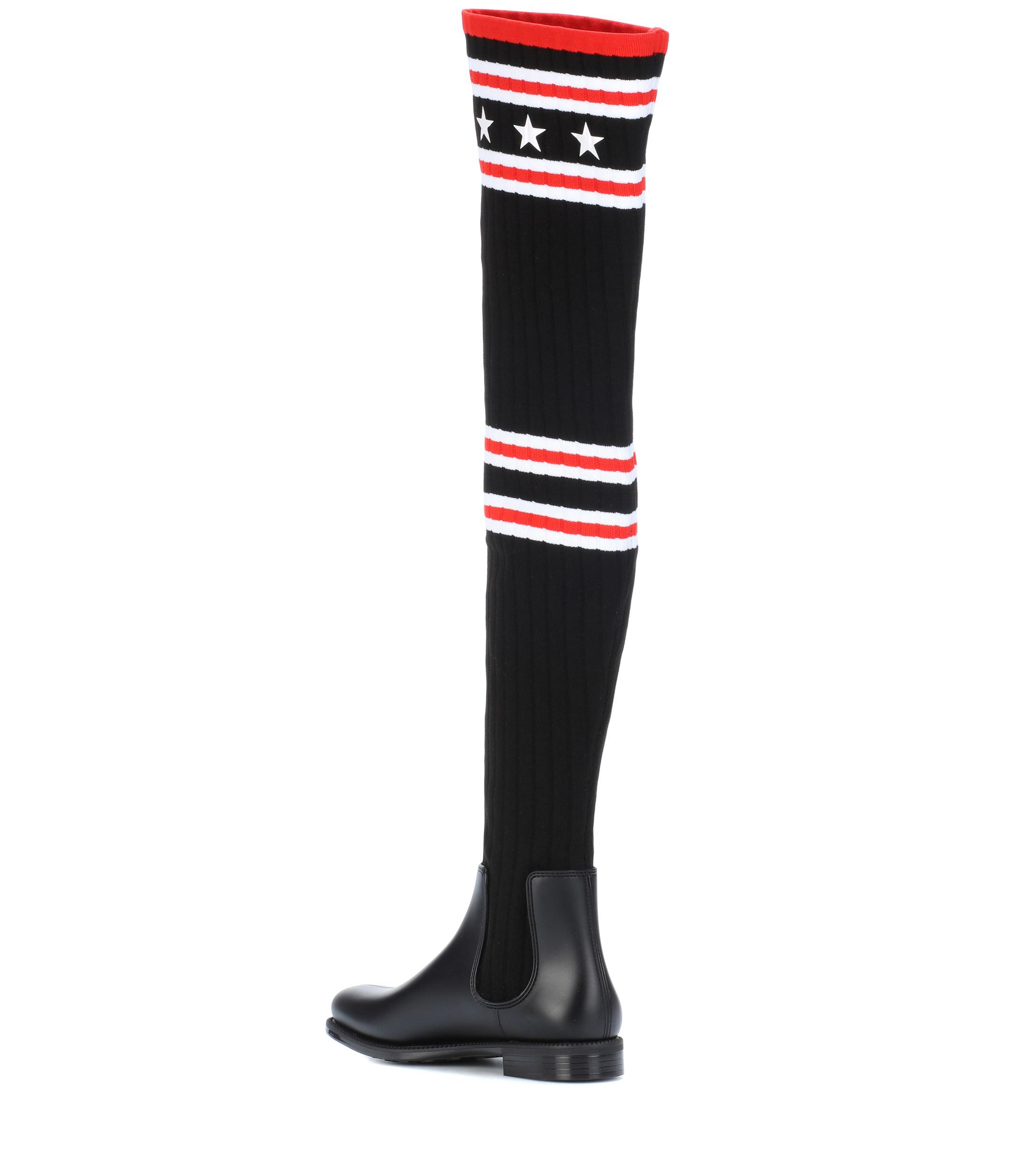 Botas mosqueteras de punto Givenchy de Caucho de color Negro | Lyst