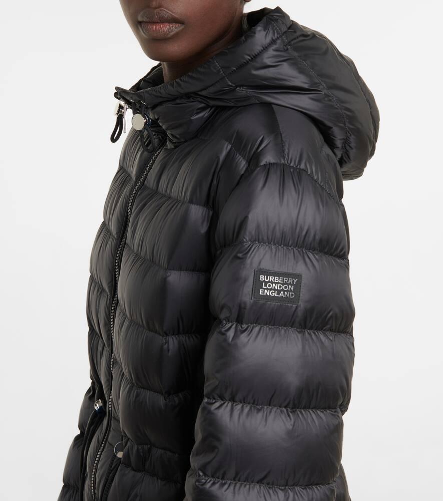 Burberry Drawstring Quilted Down Coat in Black | Lyst