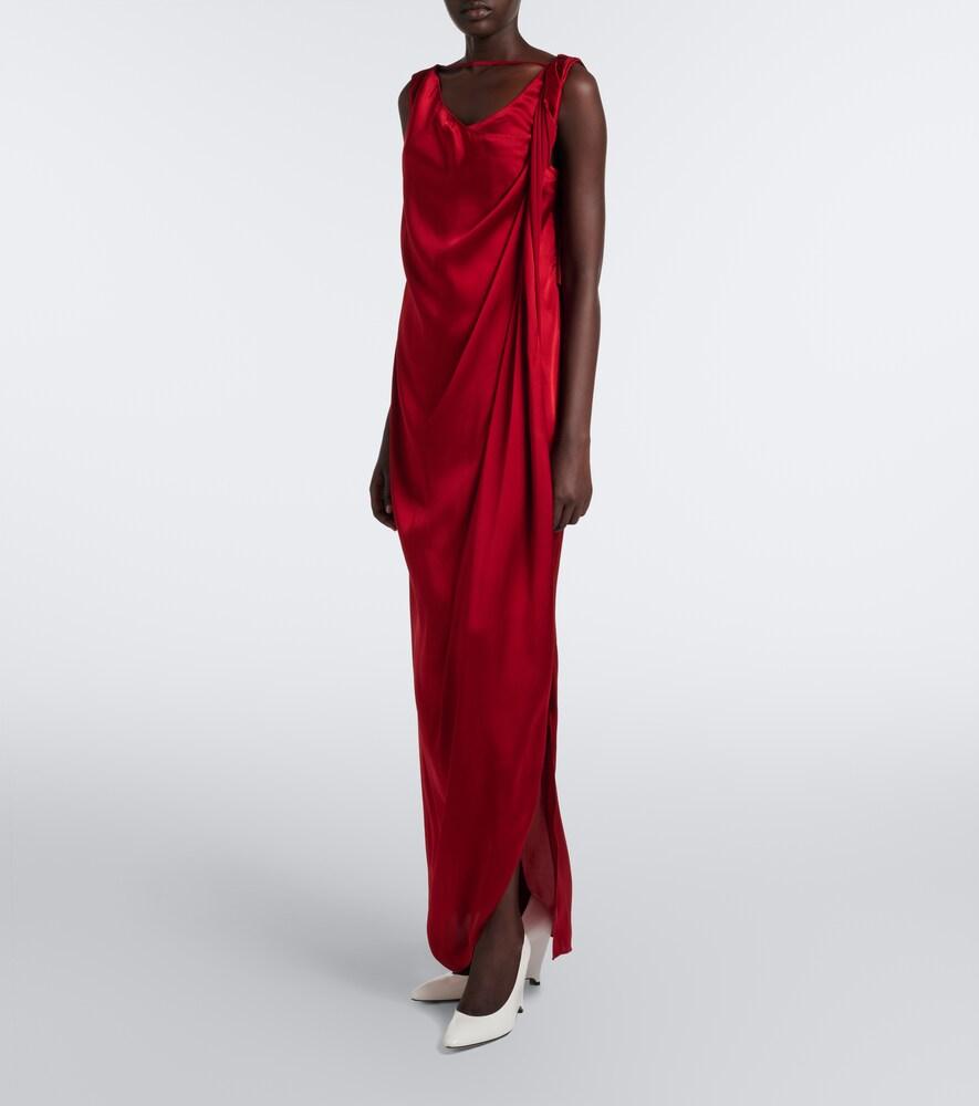 maison martin margiela red dress Wool mid-length dress