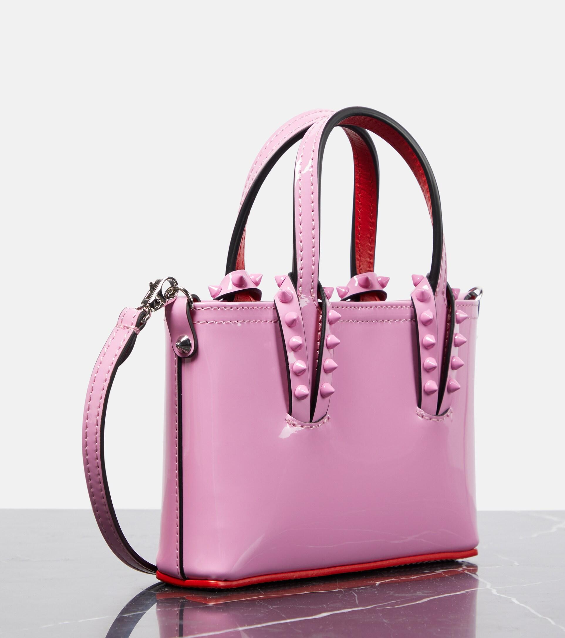 Christian Louboutin Cabata Nano Patent Leather Tote Bag in Pink | Lyst